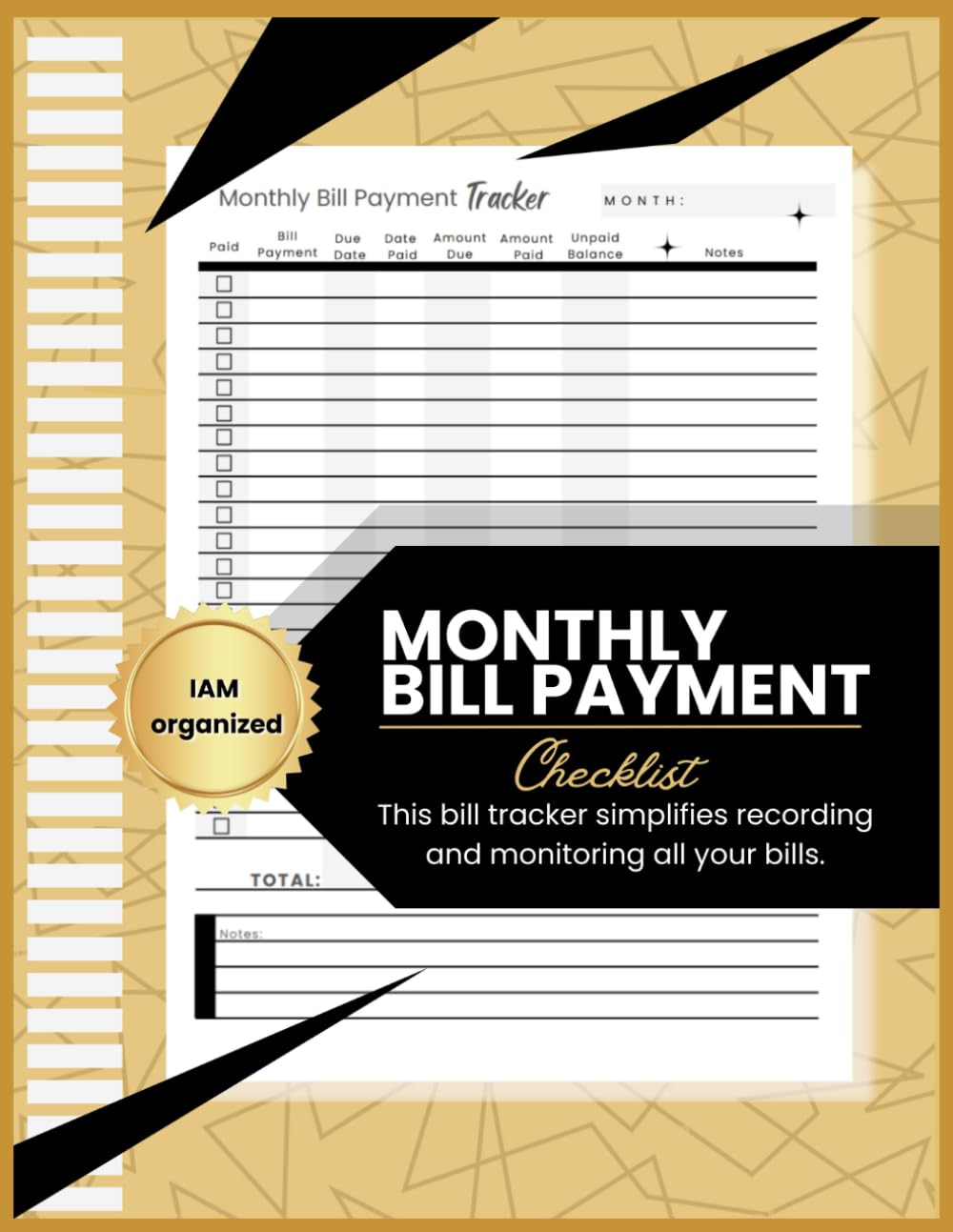 Bill Tracker with Monthly Bill Organizer Notebook & Planner for Financial Budgeting