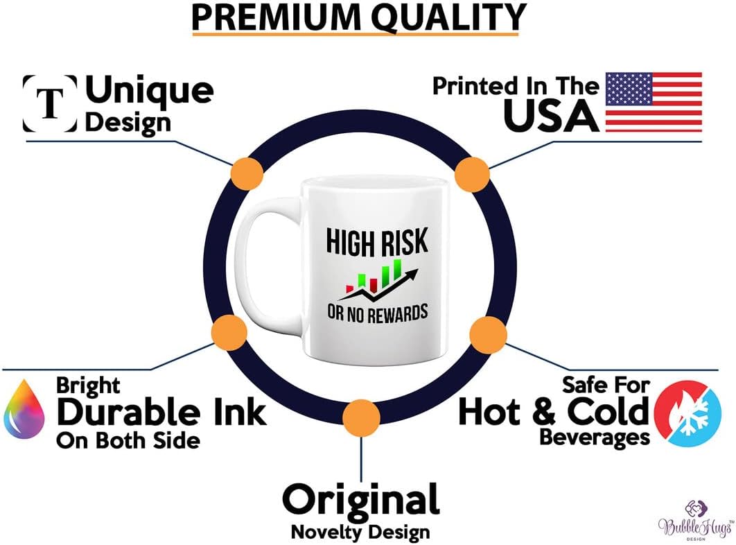 Stock Trader Coffee Mug 11oz White - High Risk Or No Rewards - Trading Buying Planner Office Investor Agent Hold Financial Markets Profit - Image 2