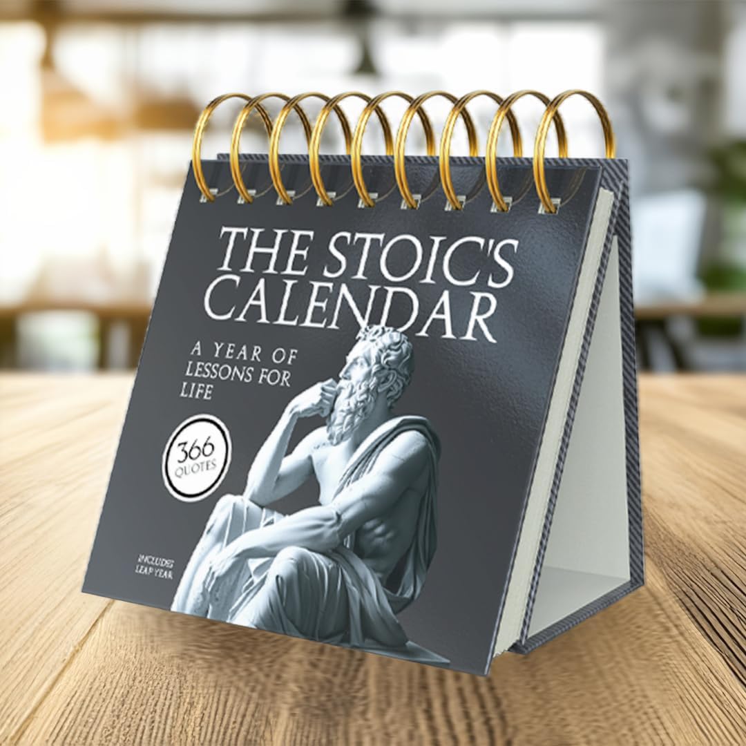 Daily Stoic Calendar – 365 Day Flip Perpeptual Calendar with Ancient Wisdom and Philosophy Quotes UK Dates Gift Box & Stand Use Year After Year - Image 5