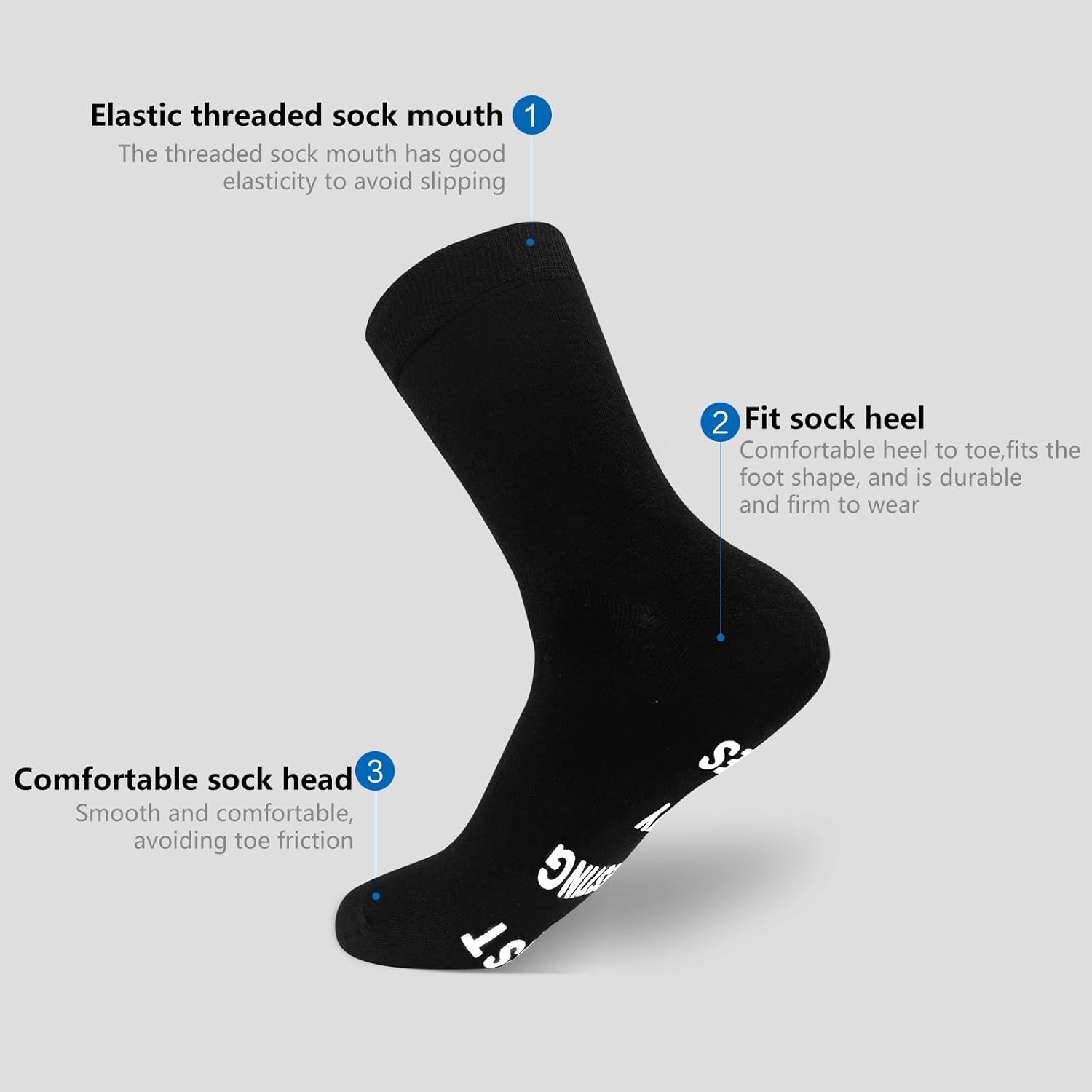 Funny Socks Novelty Socks Gift for Men, I'M NOT SLEEPING I'M JUST RESTING MY EYES Sock, Unisex Cotton Calf with Grippers Non-Slip, Christmas Birthday Gifts, Without Gift Box - Image 4