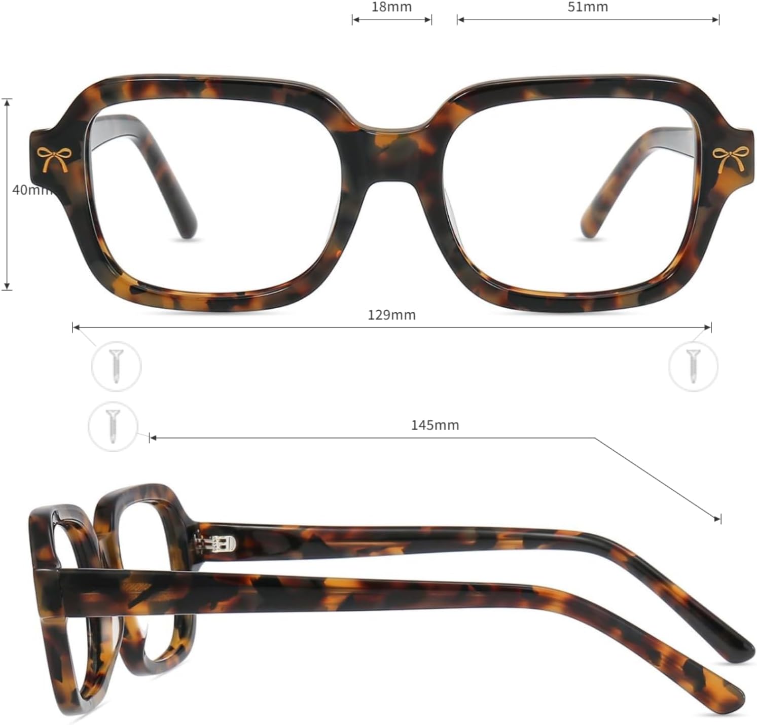 Firmoo Blue Light Blocking Glasses for Women, Square Acetate Frame Anti Glare Anti Fatigue Computer Gaming Glasses for Screens Games Mobile - Image 4