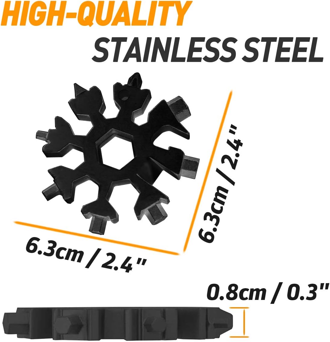 Hinshark Valentines Gifts for Him, 18-in-1 Snowflake Multi Tool, Gifts for Men Him Dad, Dad Birthday Gadgets Mens Gifts for Men Who Have Everything, Mens Valentines Gifts, Father's Day Gifts - Image 2