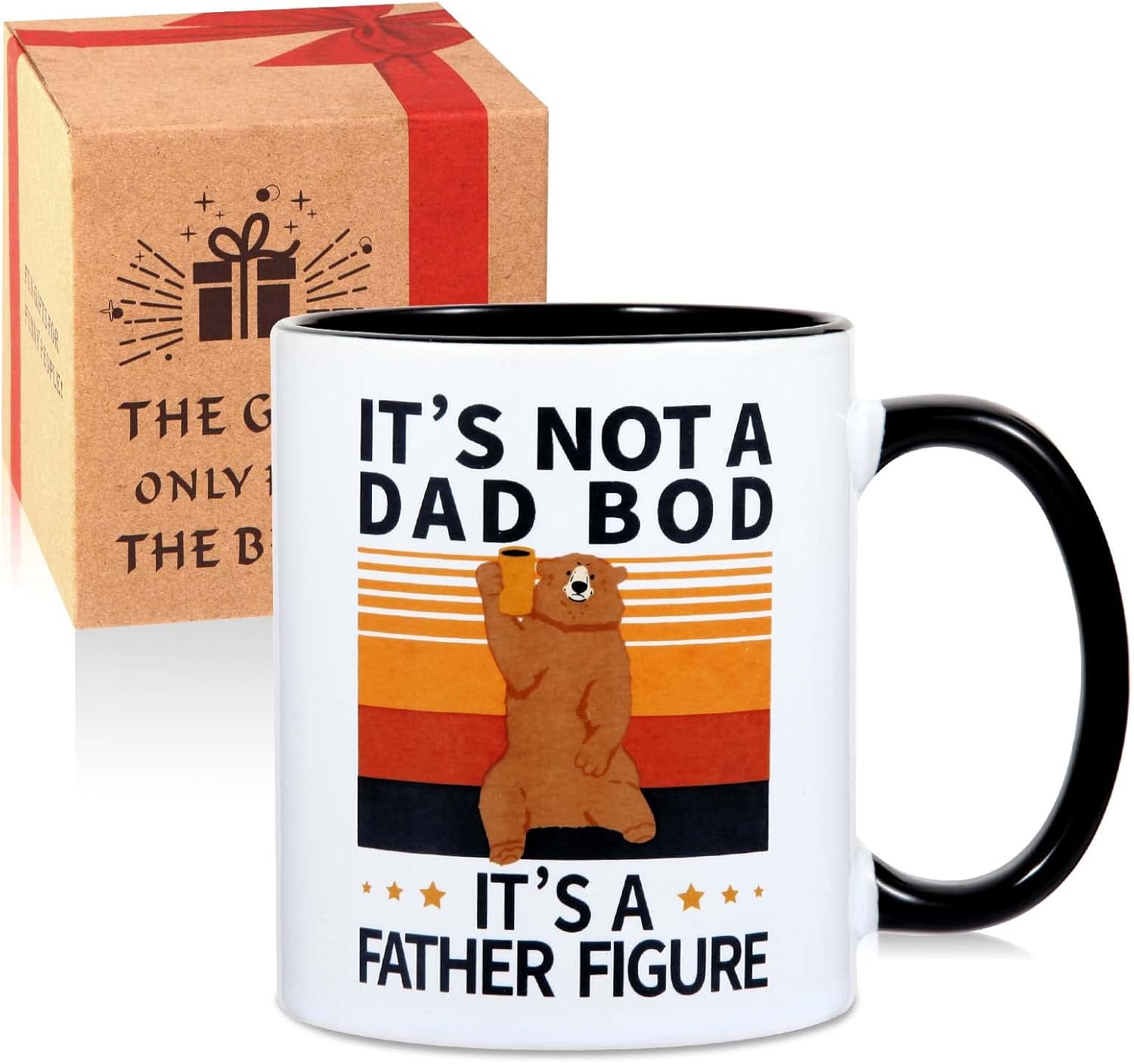 Father Day Gift,'It's Not a Dad BOD,It's a Father Figure'Fathers Day Mug/Dad Mug.Gifts for Men/Him,Father's Day Gifts from Daughter/Son.Birthday