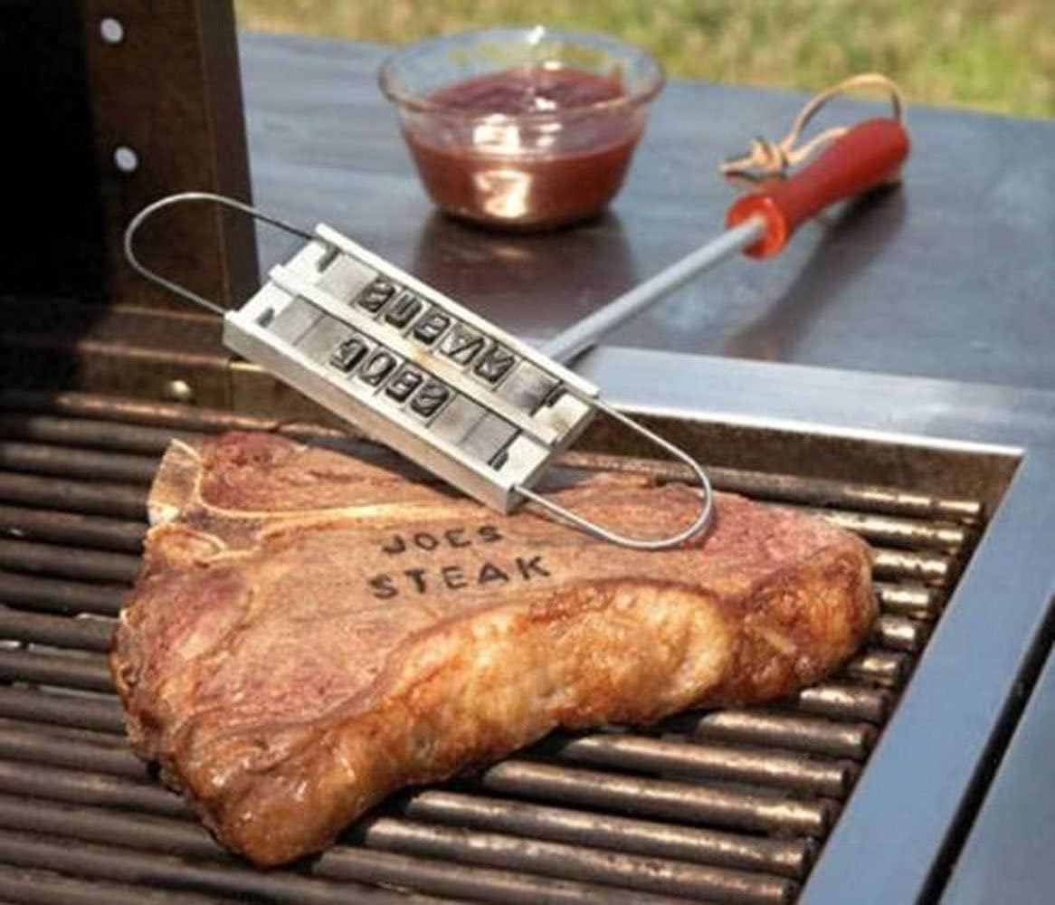 Barbecue Branding Iron - Barbecue Grill Branding Iron with 55 Interchangeable Letters, Wooden Handle Barbecue Accessories, Grill Utensils for Branding Steaks, Burgers, Chicken, Meat - Image 4