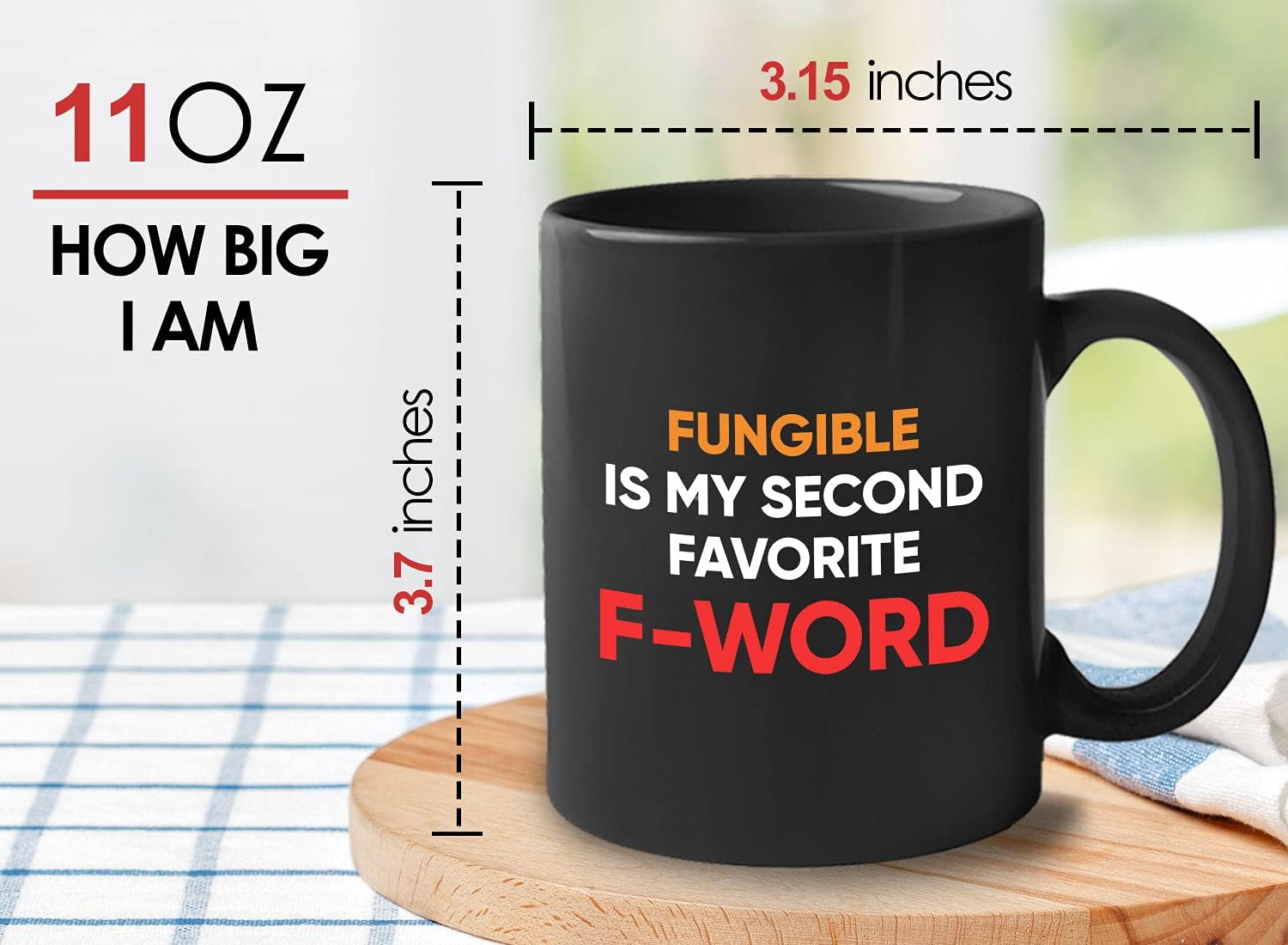 Stock Trader Coffee Mug - Fungible is My Favorite - Market Traders Trading Brokers Financial Adviser Office Investor 11oz Black - Image 7