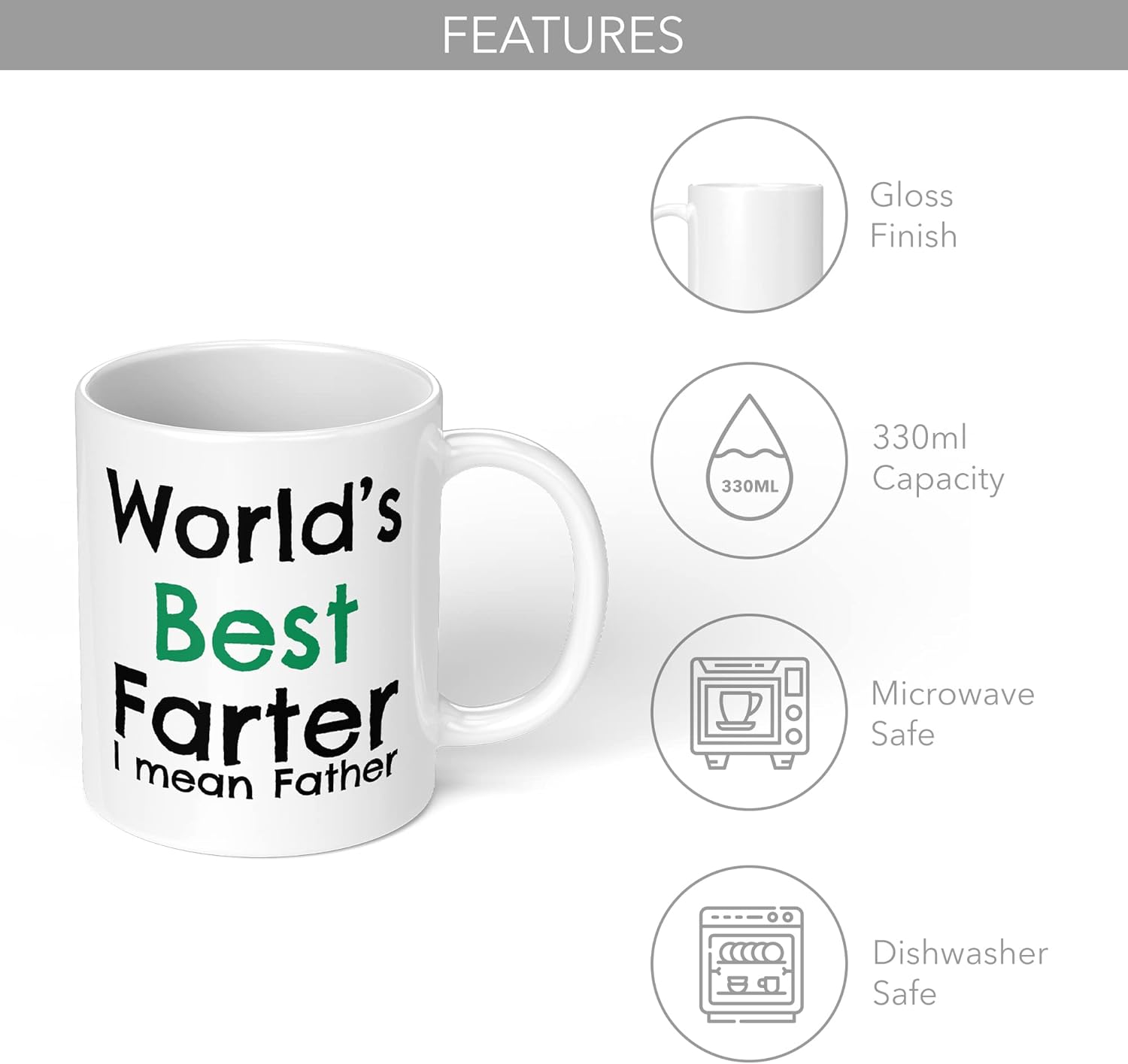 Worlds best farter Mug 11oz ~ mean father ~ Fathers Day Gift ~ Dad Mug ~ Dad Birthday ~ Dad Coffee ~ Gift for Dad ~ first fathers day by the Print Maniacs - Image 3