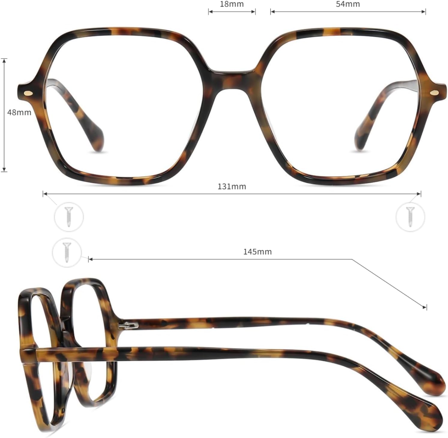 Firmoo Blue Light Blocking Glasses for Women/Men, Square Acetate Frame Computer Gaming Eyewear Anti Eyestrain UV400 - Image 5