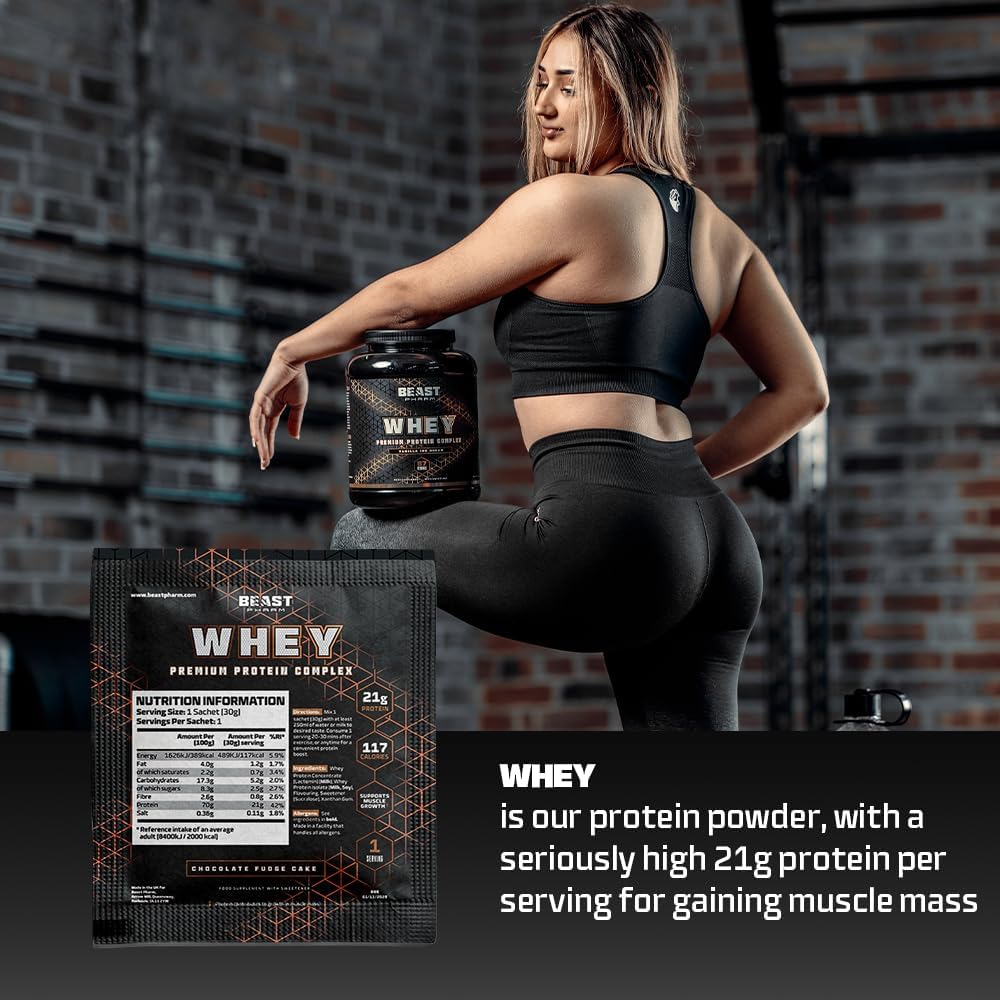 Beast | Protein Shaker Bottle Sports Supplements Samples | 5 Sachets + 1000ml Shaker Gym Gift Set | Stim, Pump, Whey, Hydro and EAA - Image 7