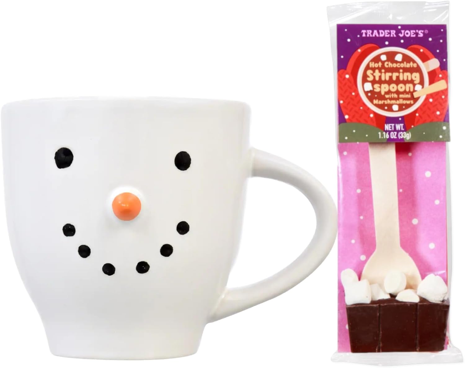 Charmed By Dragons Adorable Large Coffee Mug and Trader Joe's Hot Cocoa Stirring Spoon Boxed Gift Set (Snowman) - Image 5