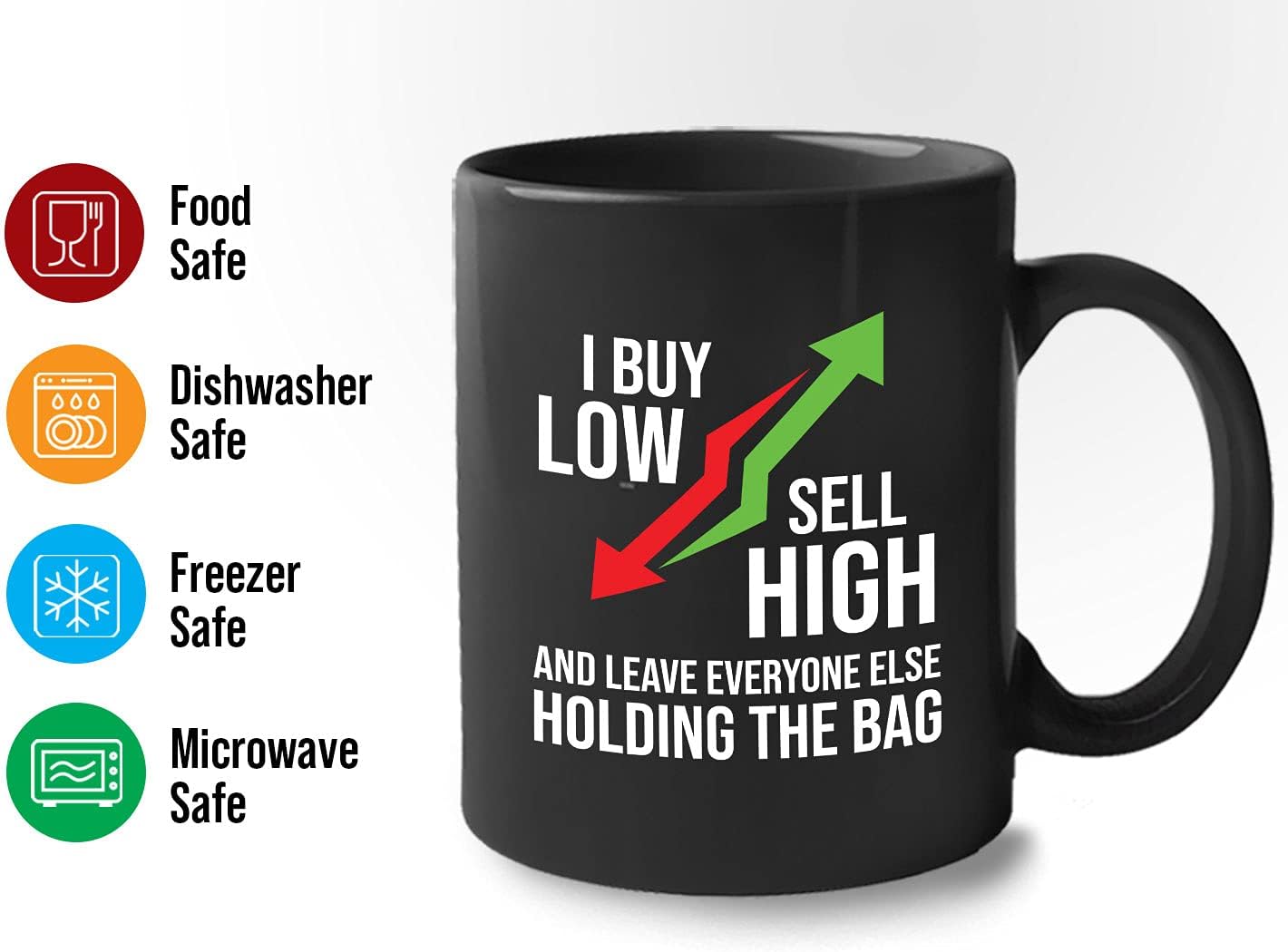 Stock Trader Coffee Mug 11oz Black - Leave Everyone Else Holding The Bag - Day Trader Stock Market Funny Market, Currency, Exchange, Stock Trading, Rally - Image 4