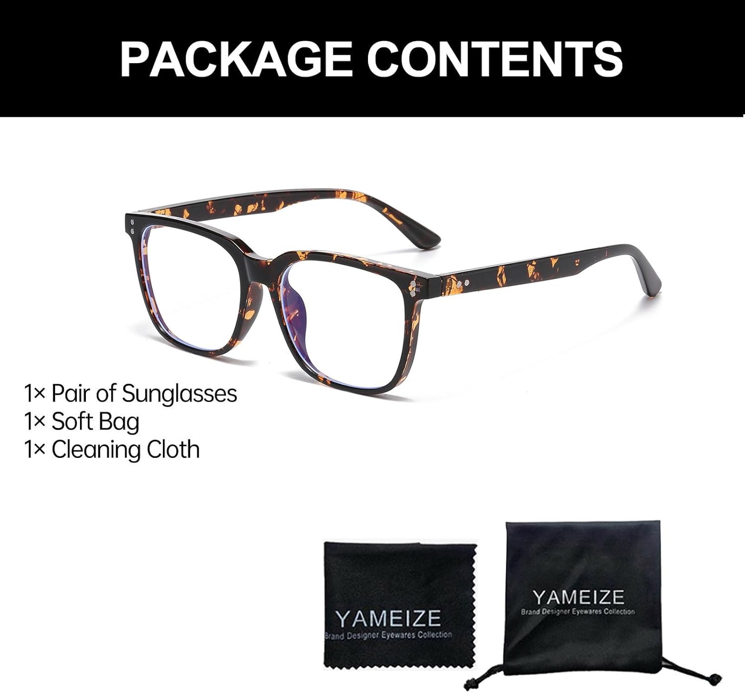 YAMEIZE Rectangle Blue Light Blocking Glasses - Classic Style Square Blue Light Eyeglasses for Women Men Anti Blue Light Glasses Anti Fatigue Computer Gaming - Image 5