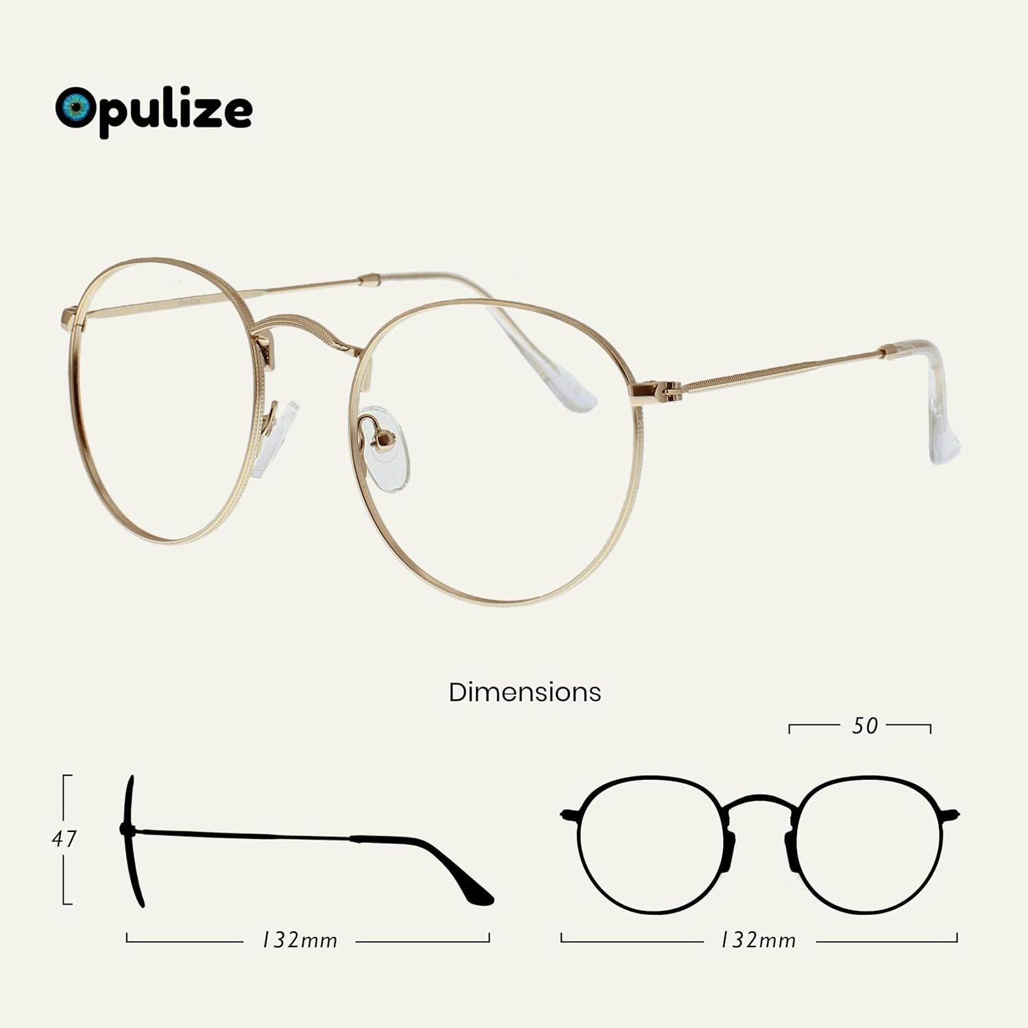 OPULIZE Sol - Reading Glasses with Blue Light Blocking Round Metal Retro Frame Spring Hinges Improve Sleep Reduce Headache Computer Glasses Gaming Anti-Reflective Men Women B94 - Image 2