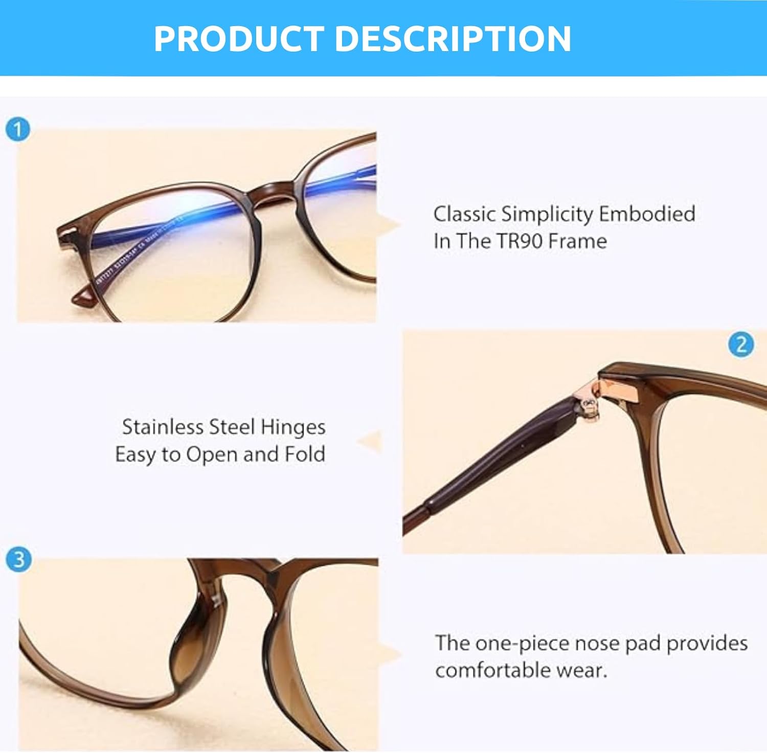 Firmoo Blue Light Blocking Reading Glasses for Women Men, Square Computer Reader Eyeglasses - Image 5