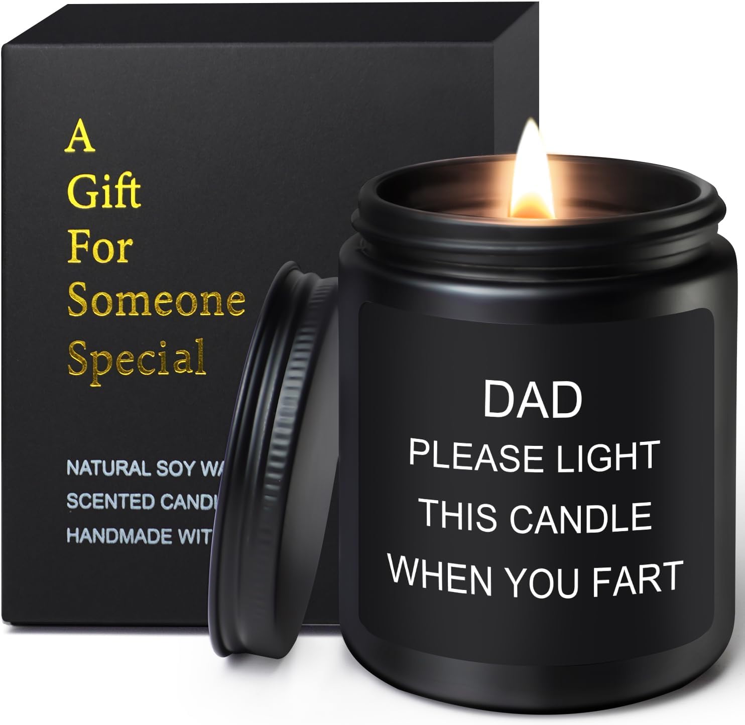 Dad Gifts from Daughter, Son - Father's Day Gifts, Birthday Gift for Dad, Funny Dad's Fart Candle, Presents for Daddy on His Birthday Christmas Fathers Day, 200g Soy Wax Scented Candle