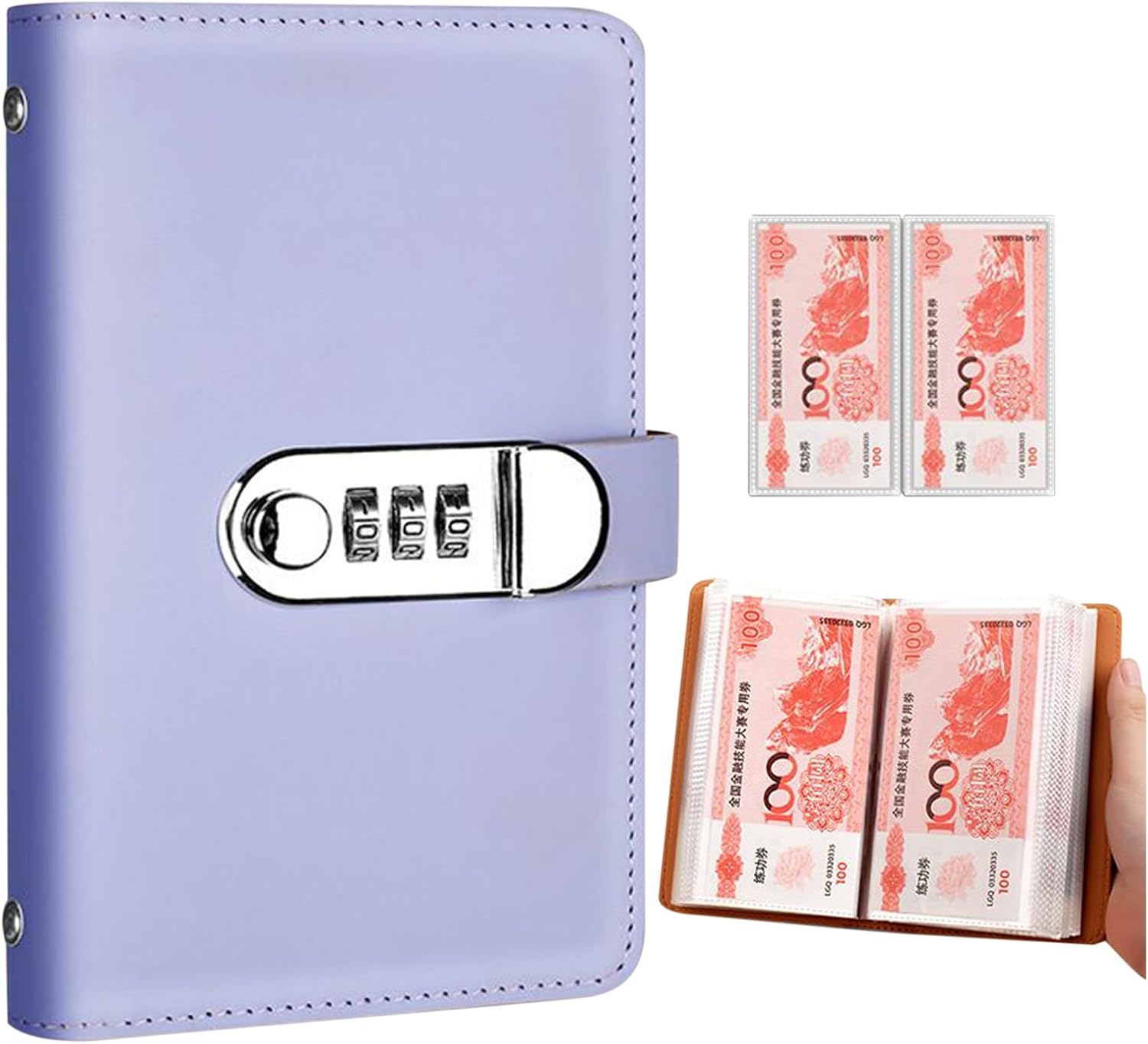 Saving Money Book,with Lock 100 Envelopes A6 Planner | Savings Binder Money Challenge Book,for Budget Bill Financial Payment Home Apartment Dorm Office School Travel Outdoor - Image 8