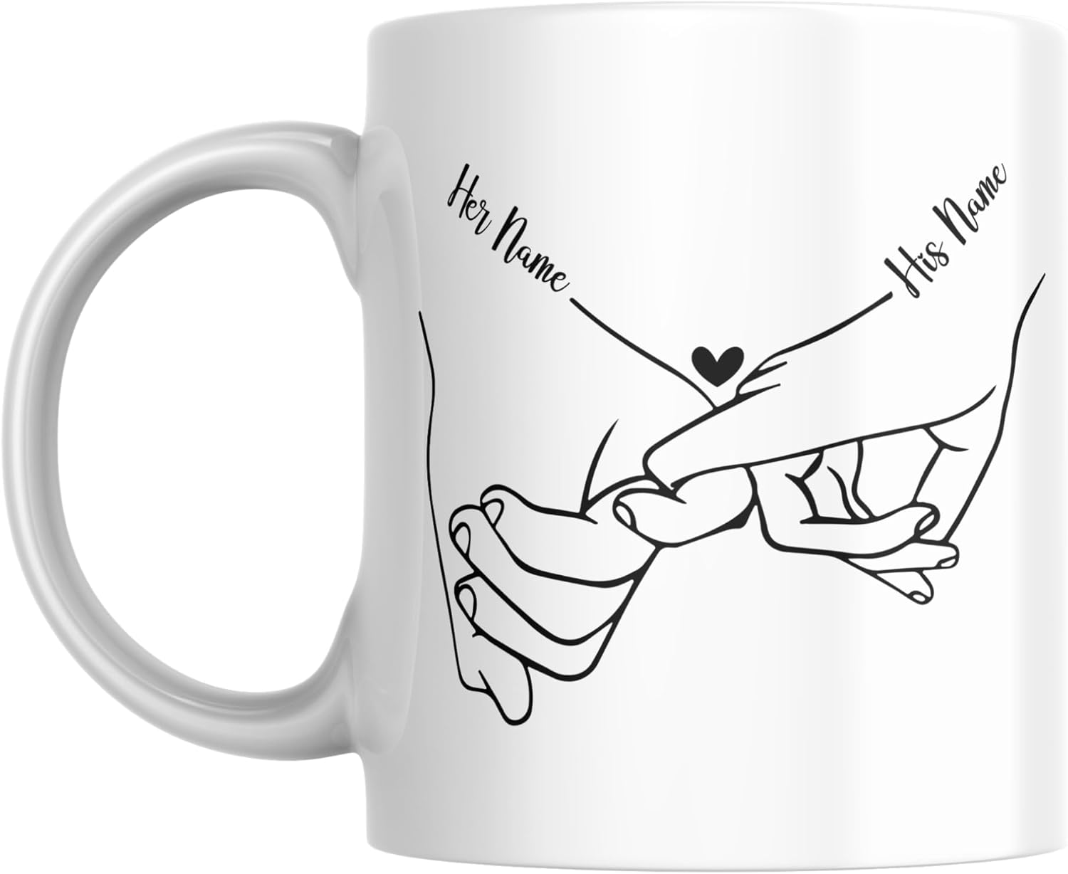 SUBLIX Custom Couple's Mug | Personalized Love Design with Names | Romantic 11 oz Ceramic Coffee Cup | Gift for Anniversary, Wedding, Valentine's Day, or Special Occasions