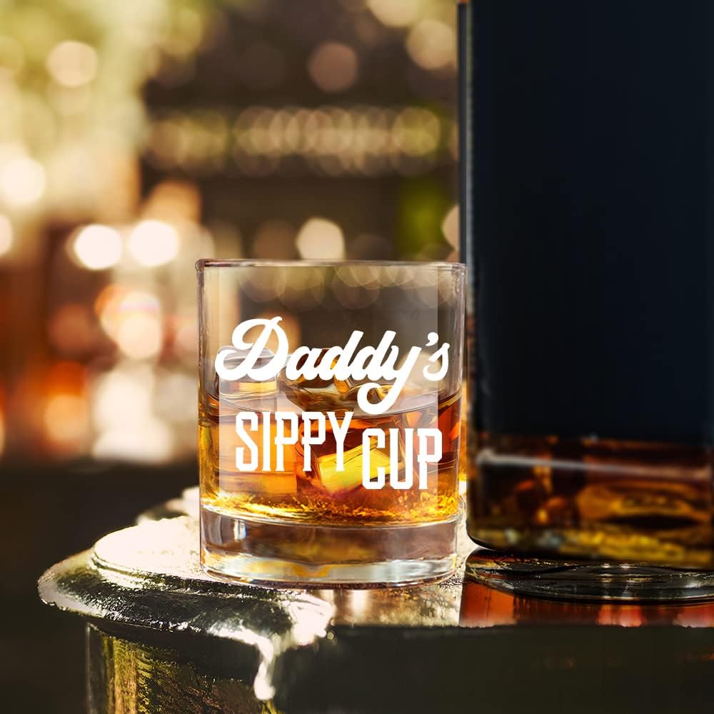 LIGHTEN LIFE Daddy's Sippy Cup Whiskey Glass 340ml,Unique Dad Gift in Valued Wooden Box,Funny Gag Gift for New Dad,Father from Das Daughter Kids for Father's Day,Birthday - Image 5