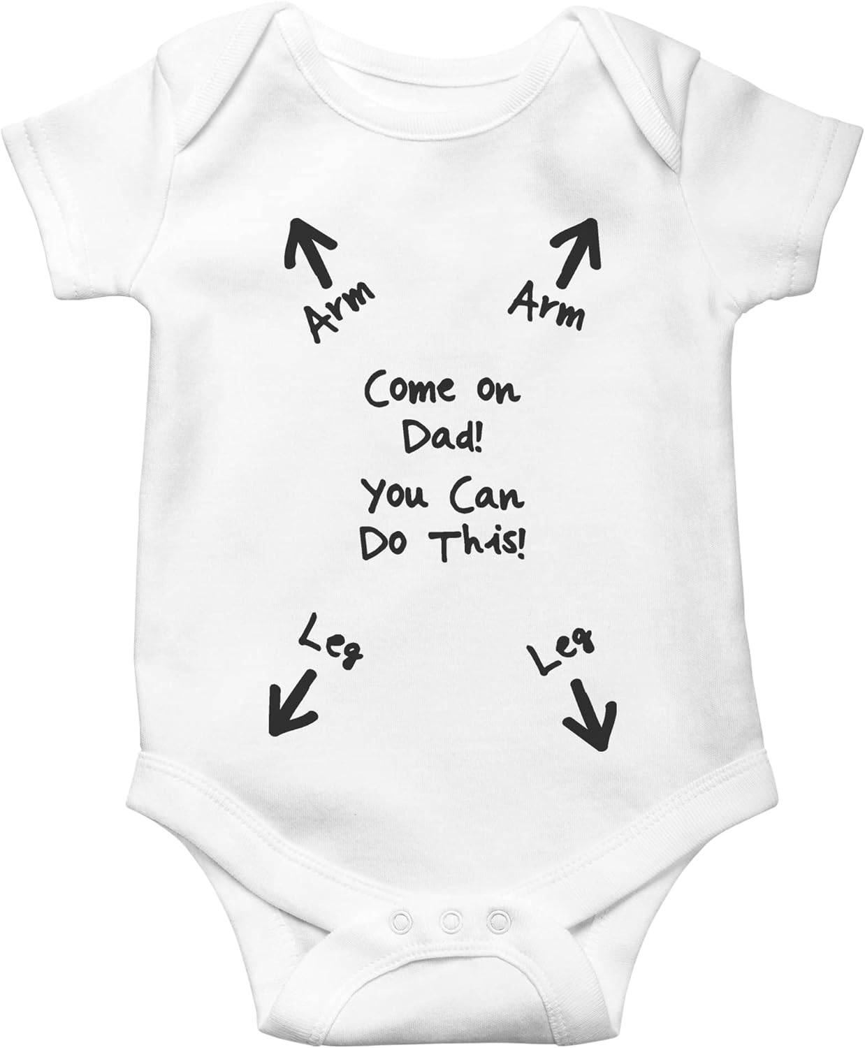SMARTYPANTS Come On Dad! You Can Do This! Cute Funny Fun Cheer Instructions New Father Dad Dada Dressed Baby Clothes Short Sleeved Babygrow Bodysuit Onesie Vest Gift Present