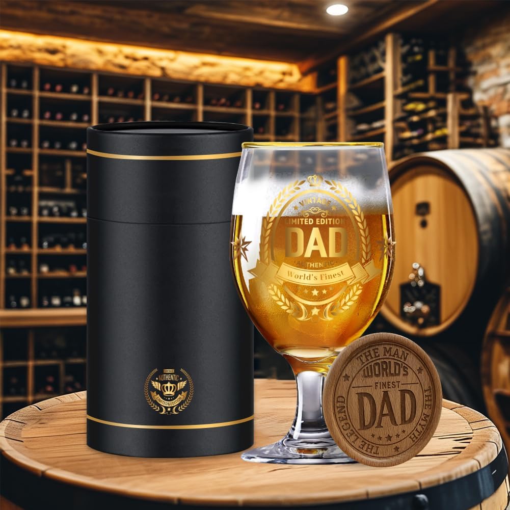 Father's Day Beer Glass for Dad, Personalised Pint Glass Gift for Men, Birthday Gift Idea for Dad, Husband, Uncle or Brother, Suitable for BBQs, Birthday Parties and Christmas Celebrations - Image 9