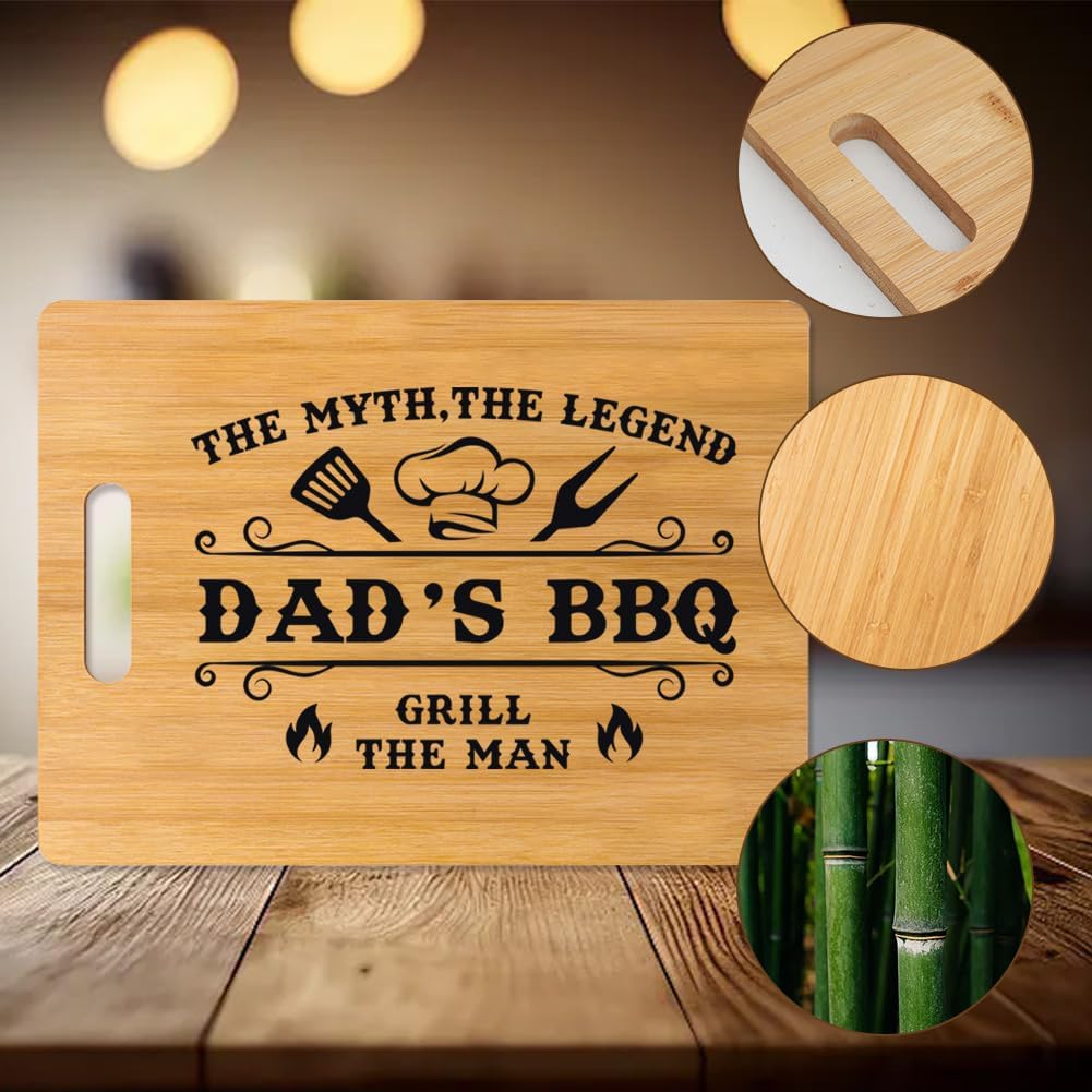 Father's Day Gifts,Dad Birthday Presents,Dad Christmas Gifts,Personalized Bamboo Cutting Chopping Board for Dad BBQ,Kitchen Birthday Presents for Dad - Image 3