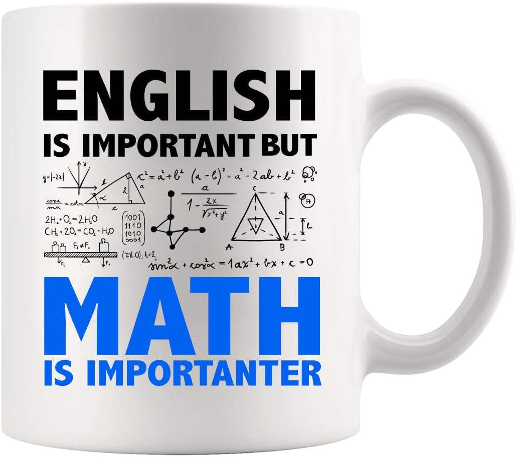 Panvola Math Lover Ceramic Mug 11 oz, Funny Engineer Gift, Novelty Drinkware for Teacher, Dad, Brother, Husband, Engineering Student, White
