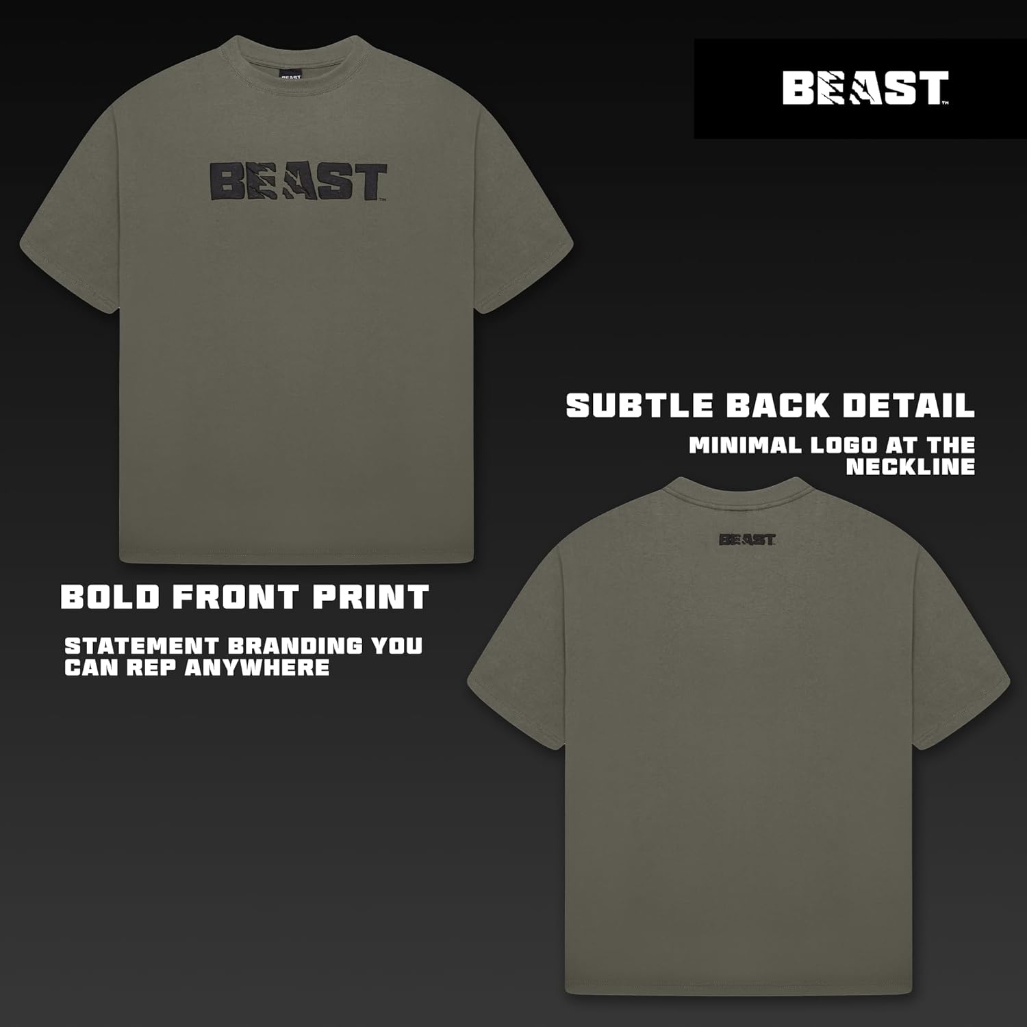 Beast - Men's T-Shirt Heavy 100% Cotton Top by Eddie Hall - Relaxed Fit Core Tee - Gifts for Men - Image 7