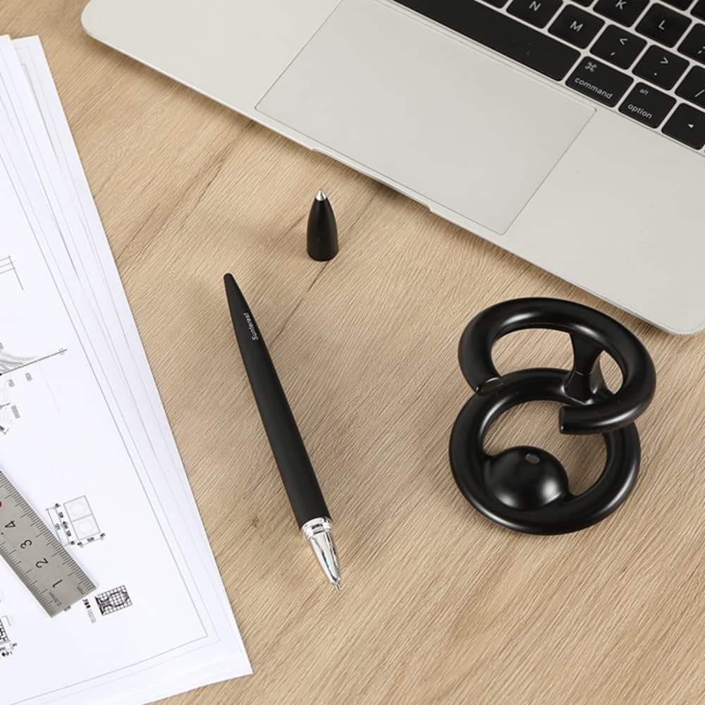 Magnetic Levitating Rollerball Gel Pen,Futuristic Fancy Luxury Floating Cool Space Fidget Pen,Office Desk Toy Gadgets Decor Accessories,Birthday Leaving Unique Gifts for Men Adults (Black) - Image 7