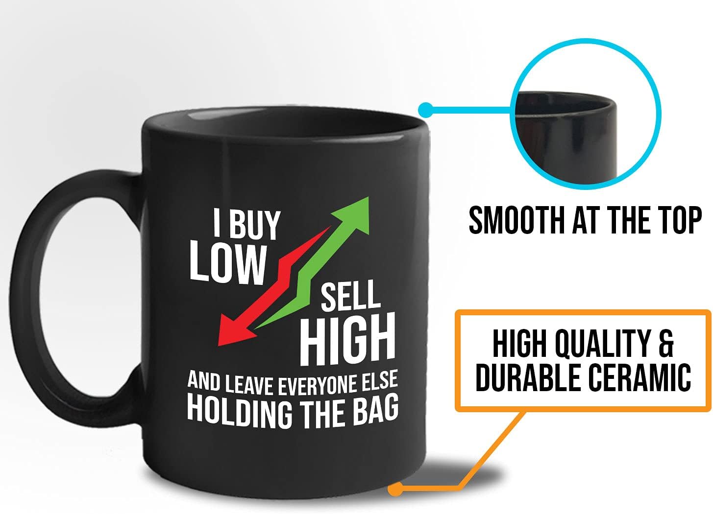 Stock Trader Coffee Mug 11oz Black - Leave Everyone Else Holding The Bag - Day Trader Stock Market Funny Market, Currency, Exchange, Stock Trading, Rally - Image 6