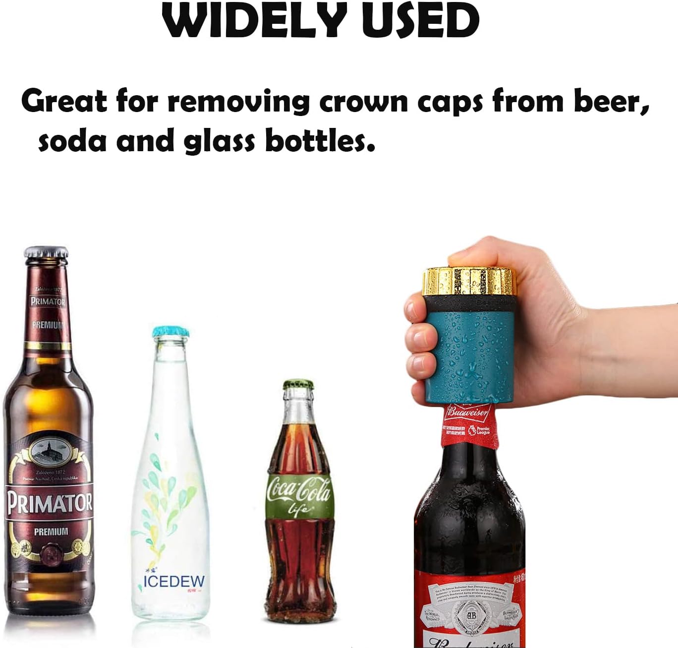 Push Down Bottle Opener,Magnetic Bottle Openers,Beer Bottle Openers for Men Automatic Bottle Opener,Beer Bottle Cap Opener Tool,Kitchen Gadgets Novelty Unique Gifts for Men - Image 3