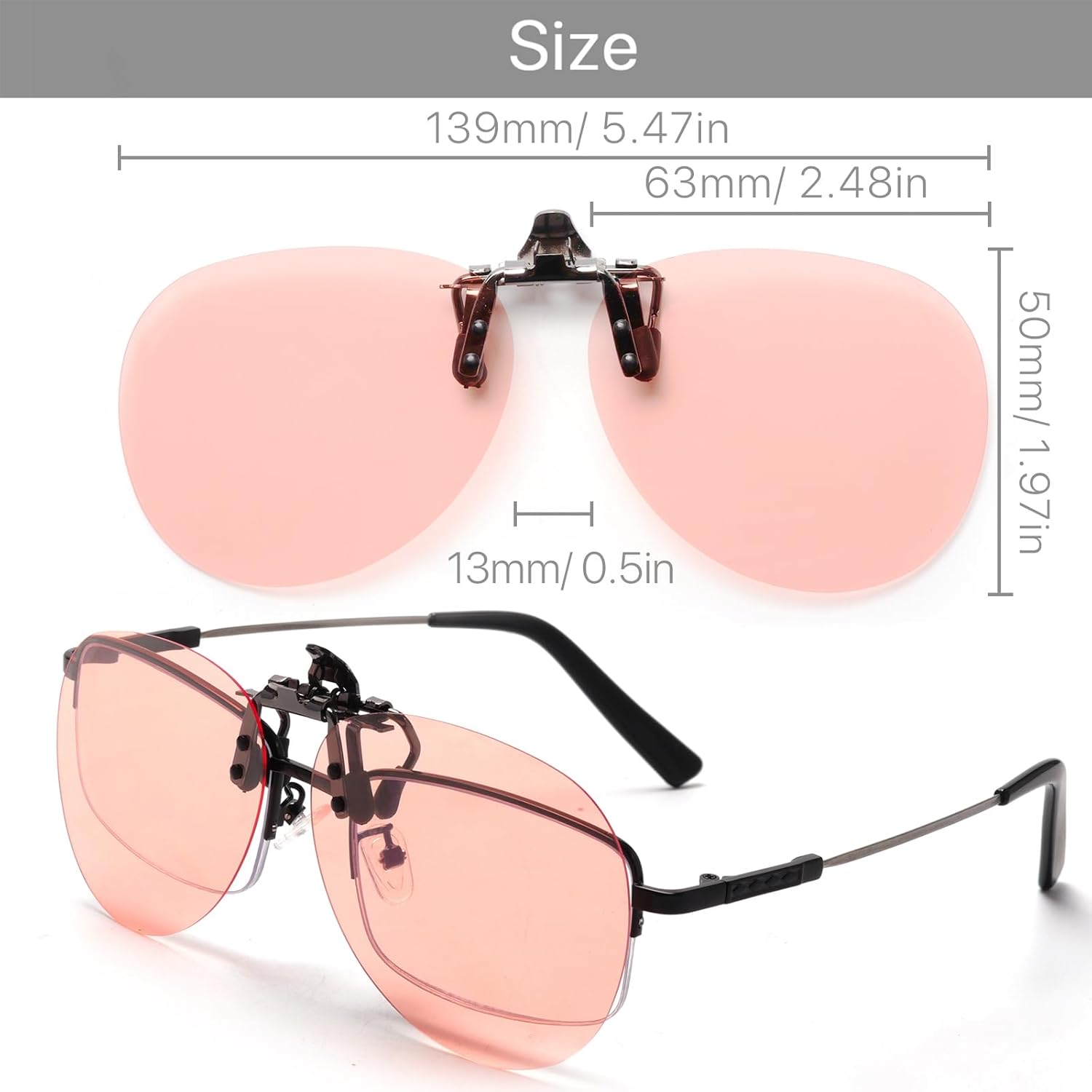 VANANA Rose Tinted Migraine Glasses - Clip-On Light Sensitivity Glasses for Fluorescent LED & Computer Screens - Blue Light Filter Lenses - Image 3