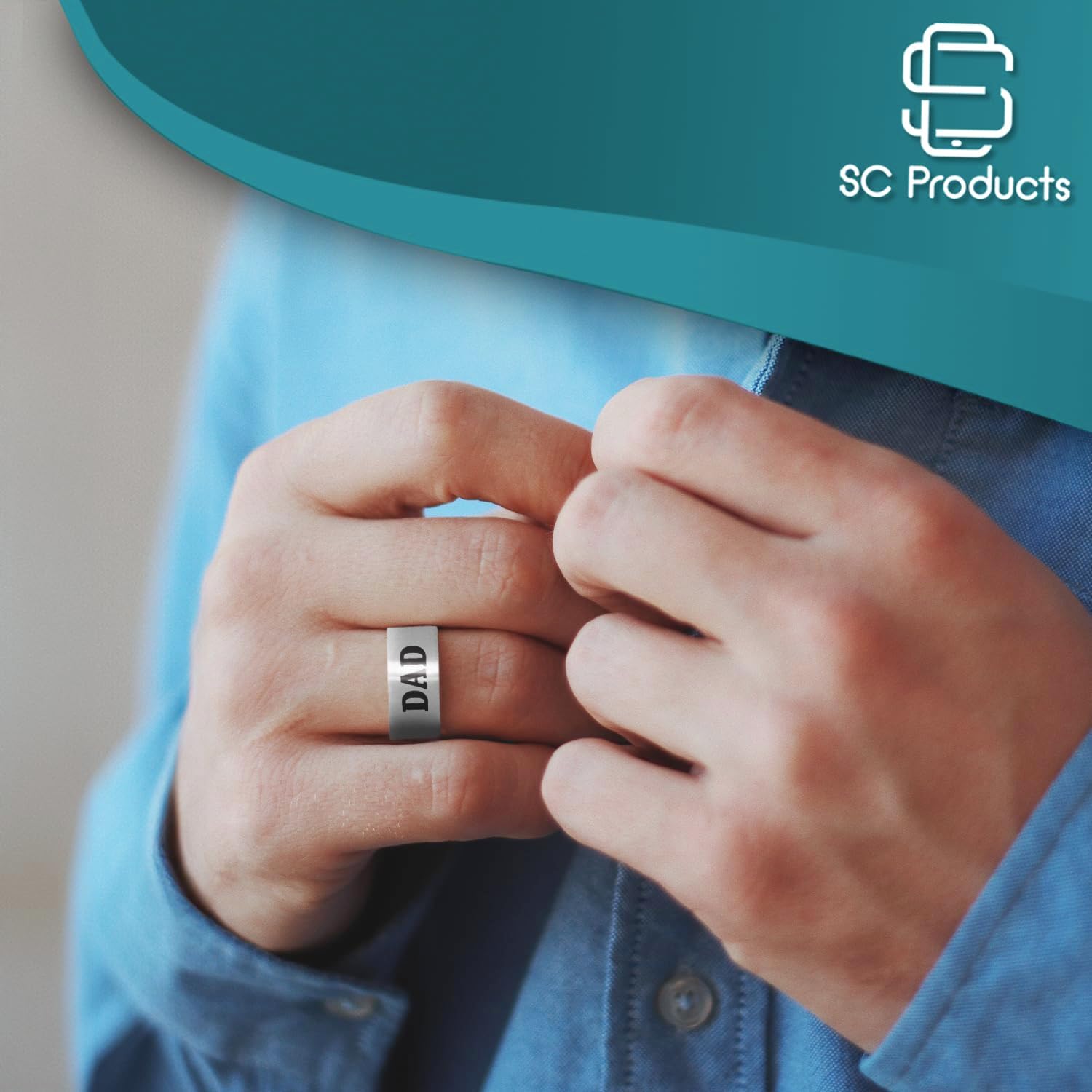 Sentimental Gifts For Dad Ring Engraved Stainless Steel with Necklace Chain | Christmas Presents for Dad Gifts from Daughter or Son | Christmas Presents for Dads Daddy Gift for Fathers Day - Image 4