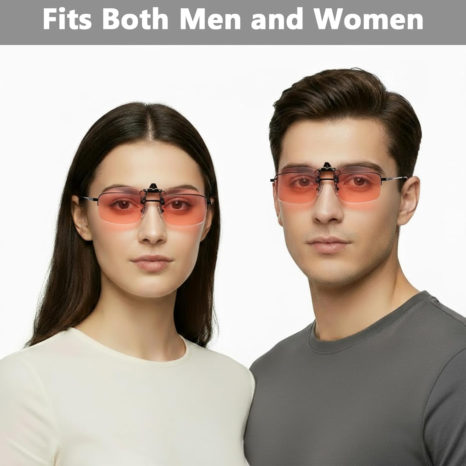 VANANA Rose Tinted Migraine Glasses - Clip-On Light Sensitivity Glasses for Fluorescent LED & Computer Screens - Blue Light Filter Lenses - Image 6