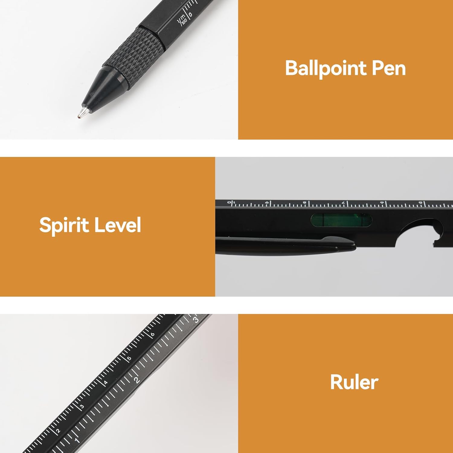 9 in 1 Multi Tool Pen with Stylus, Screwdrivers, Ruler and LED Torch, Tactical Pen Gift Set for Men Pocket Multitool DIY, Office Outdoor Cool Gadgets for Him Dad Xmas Thanksgiving Gifts - Image 4