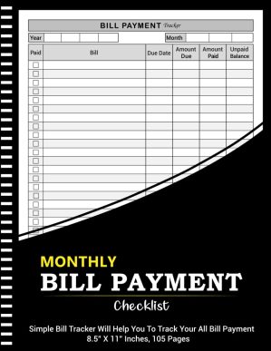Bill Tracker Notebook: Monthly Bill...