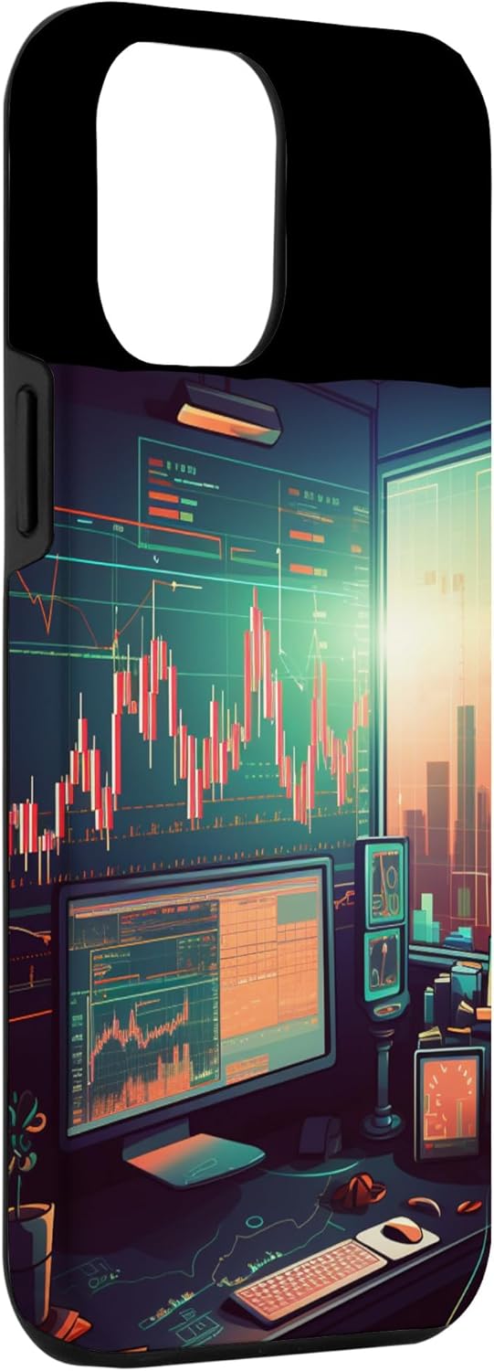 iPhone 15 Plus Cool professional Trader Desk for Stocks Charts Watcher Case - Image 3