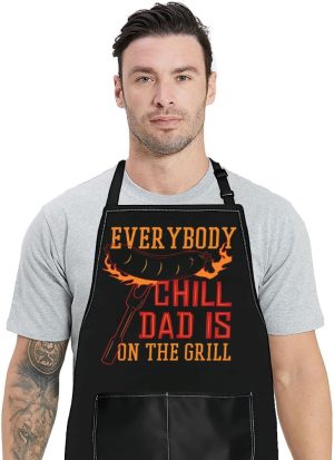 WZMPA Grilling Dad Apron With Pocke...
