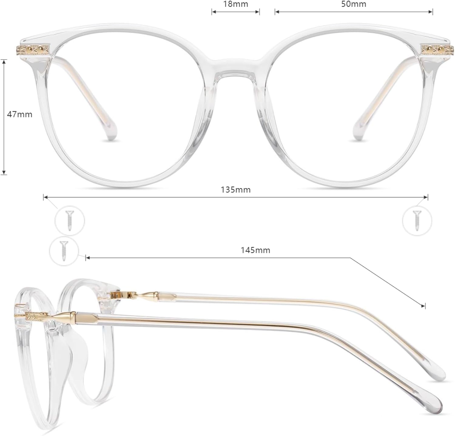 Firmoo Blue Light Blocking Reading Glasses for Women Men, Anti-Reflective UV400 Round Vintage Computer Glasses - Image 4