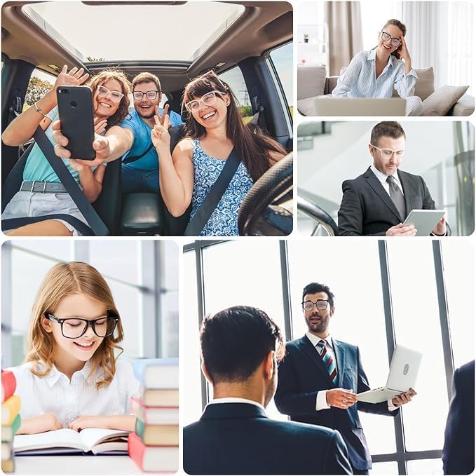 3 PCS Blue Light Blocking Glasses, Anti Eyestrain & UV Glare Glasses for Women Men, Computer Screen Filter Anti Headache Gaming Glasses Non-Prescription Lens - Image 6