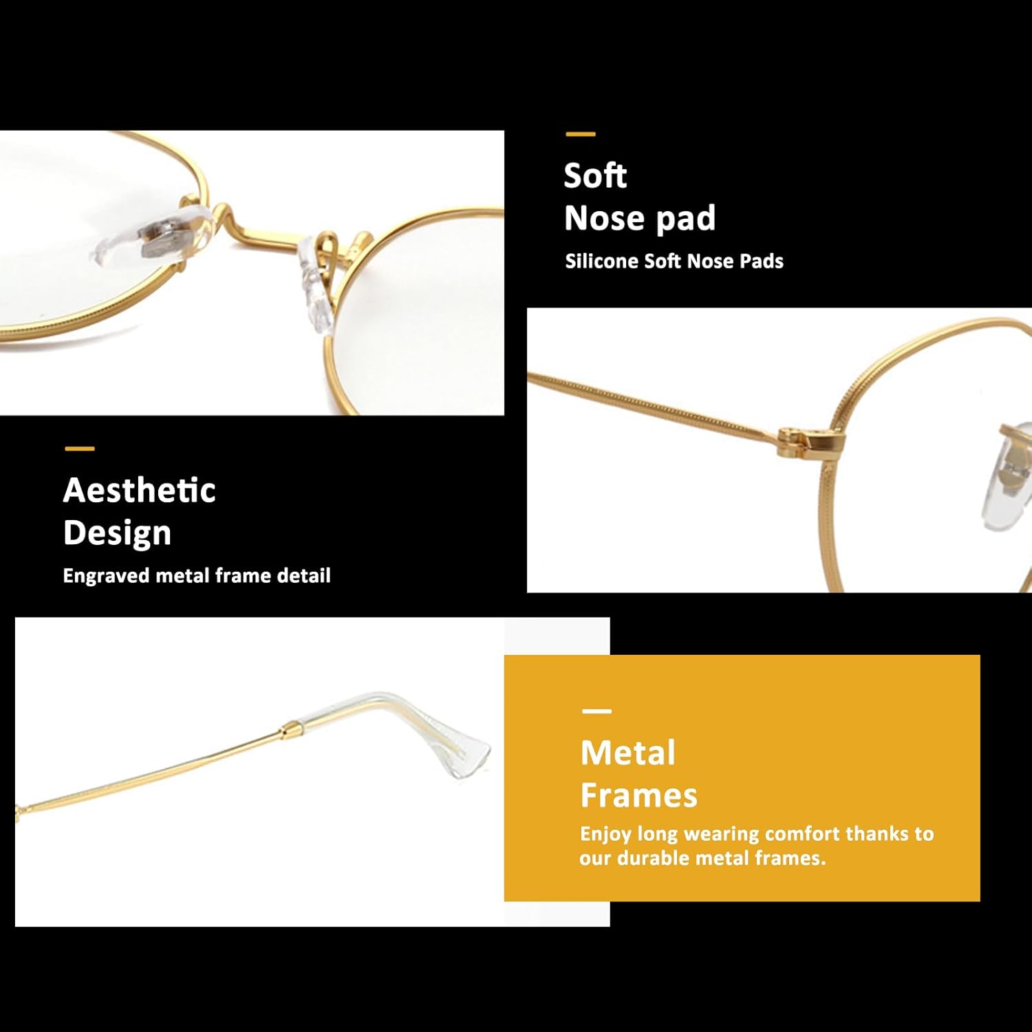 Round Blue Light Blocking Glasses - Fashion Clear Lens Fake Circle Computer Gaming Eye Glasses Womens Mens Anti Blue Light - Image 5