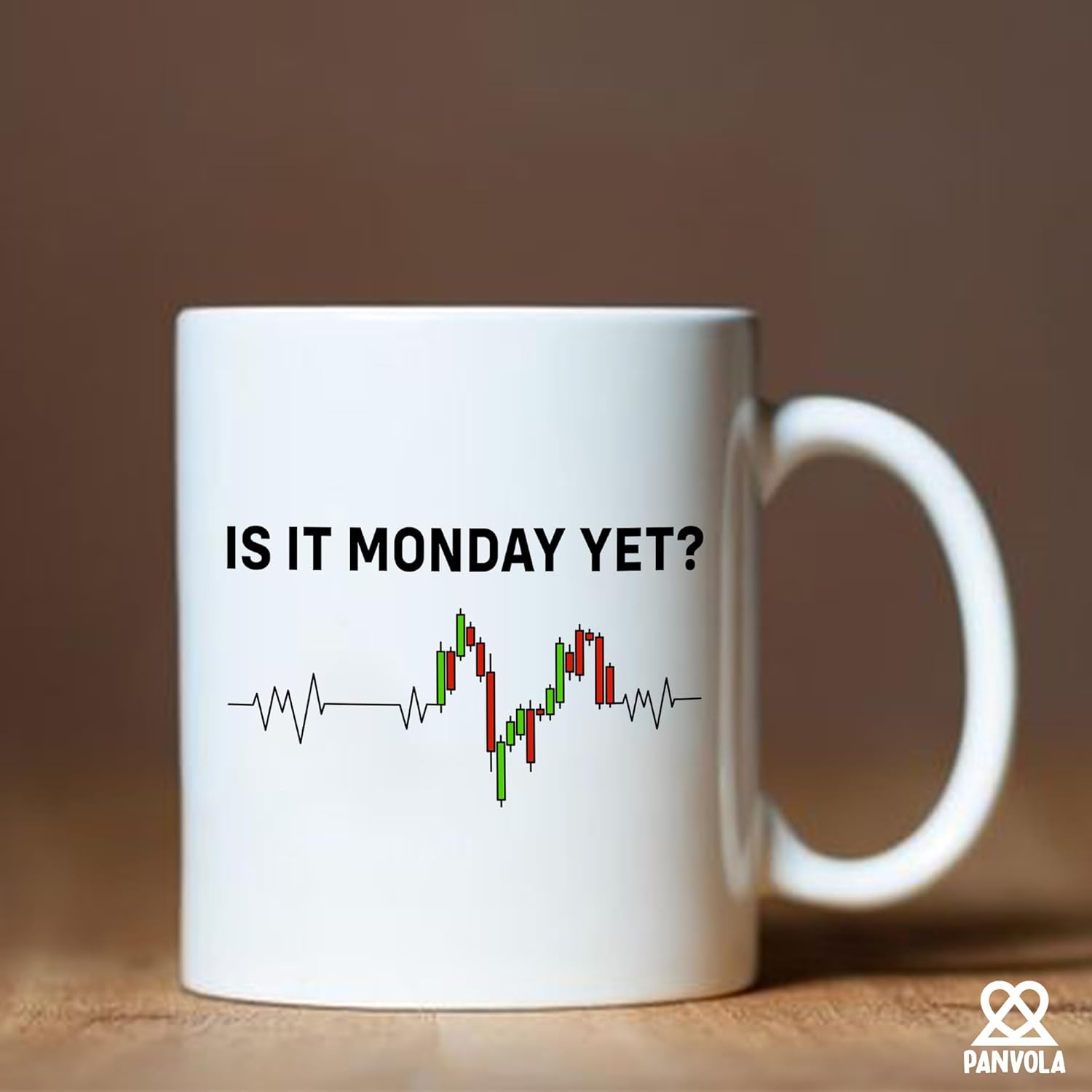 Panvola Is it Monday Yet Heartbeat Traders Gifts Investor Day Trading Stock Market Novelty Drinkware Ceramic Mug 11 oz White - Image 6