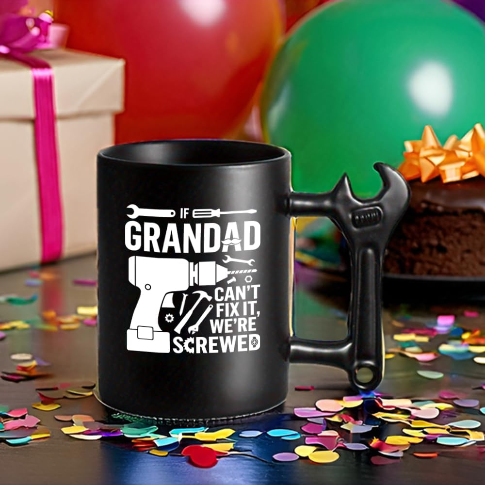 LOZACHE Funny Coffee Mug for Grandad, Novelty Ceramic Cup with Wrench Handle, Birthday Gift for Fathers' Day, Cool Gifts for Best Grandfather Christmas - Image 4