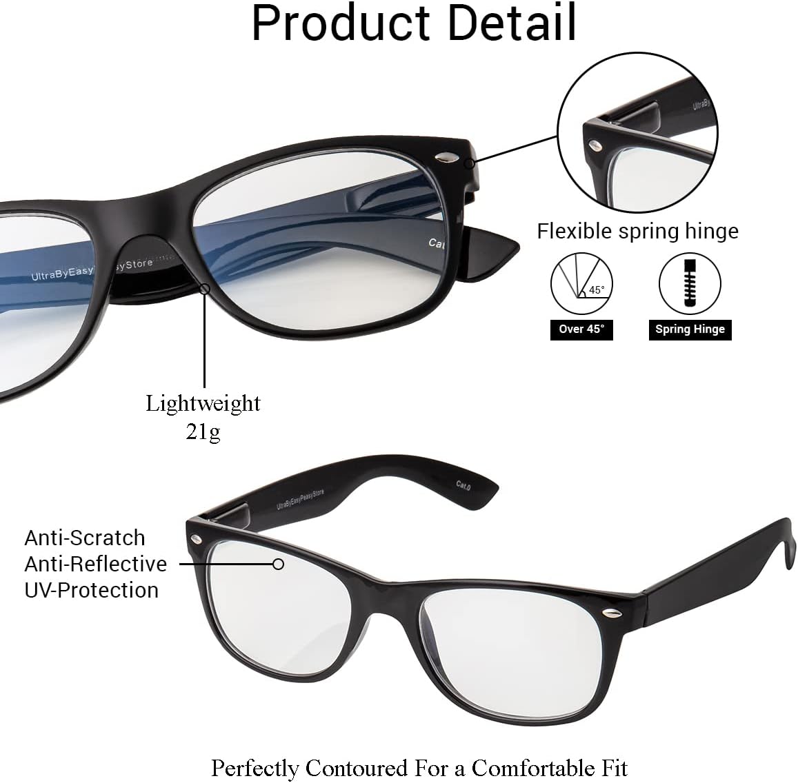 UltraByEasyPeasyStore Adults Anti Blue Light Blocking Glasses Mens Womens Anti UV Eye Strain Fatigue - Image 4