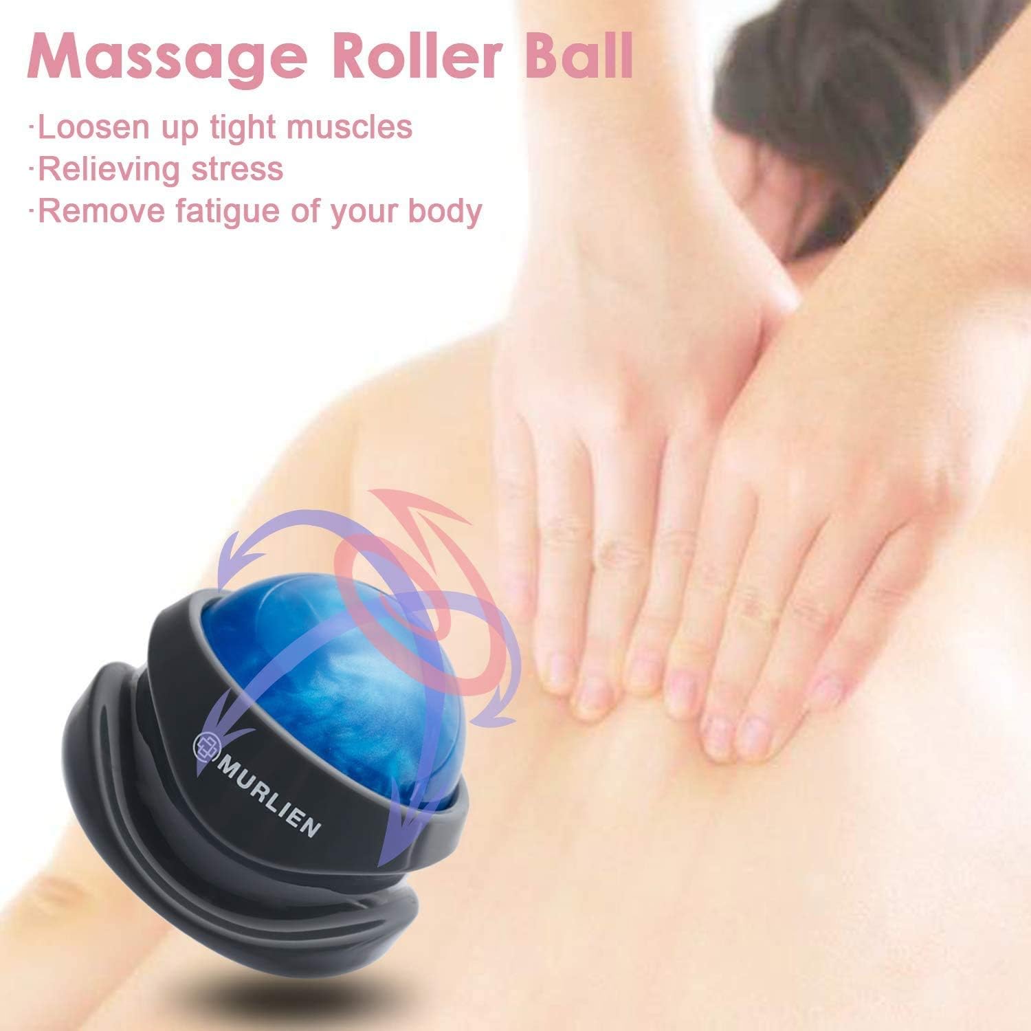 Massage Roller Ball, Tight and Sore Muscles Relief, Manual Massager, Alleviating Shoulder, Arms, Back, Legs, Calves or Muscle Tension - Blue - Image 5