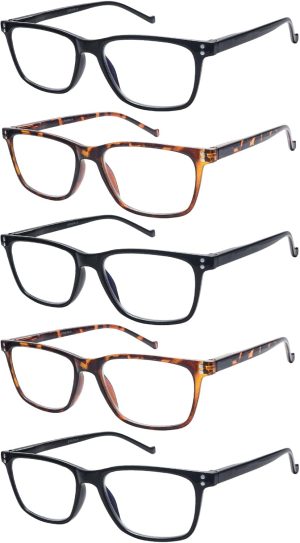 5 Pack Stylish Reading Glasses for ...
