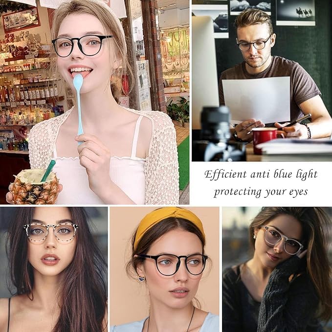 3 PCS Blue Light Blocking Glasses, Anti Eyestrain & UV Glare Glasses for Women Men, Computer Screen Filter Anti Headache Gaming Glasses Non-Prescription Lens - Image 7