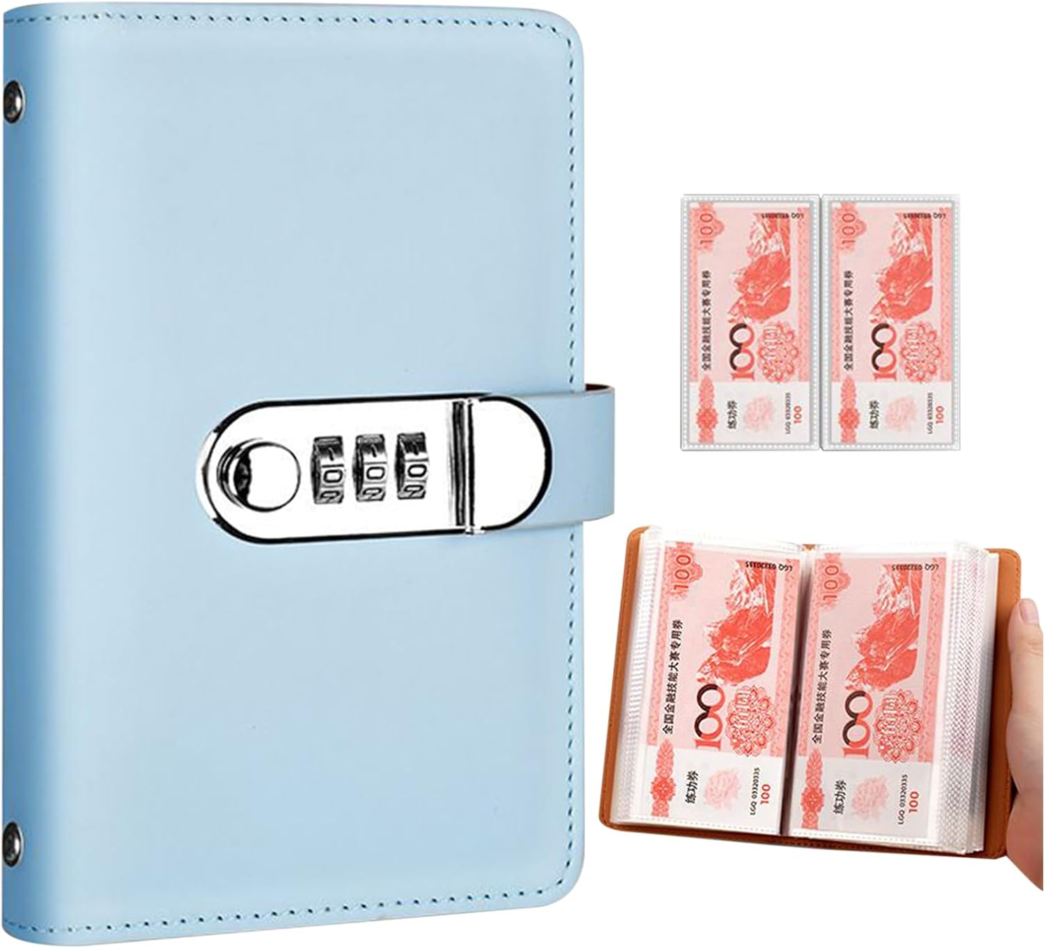 Saving Money Book - with Lock 100 Envelopes A6 Planner - Savings Binder Money Challenge Book | for Budget Financial Expense Kids Adults Home Apartment Dorm Office School Travel - Image 8