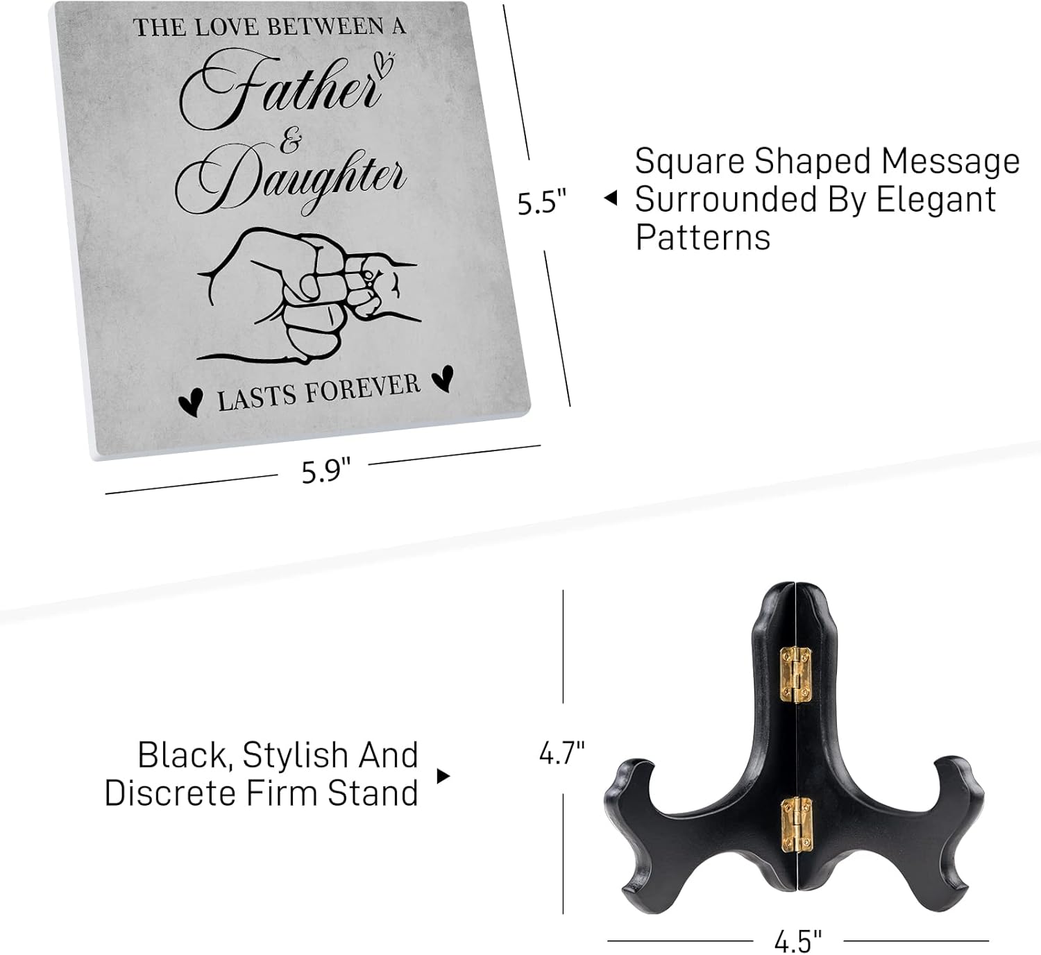 Gifts for Dad - Acrylic Plaque Stand, Dad Birthday Gift from Daughter, Retirement, Thanksgiving Gifts Presents for Daddy, New Dad, Stepdad, Father in Law, Grandpa, Men - Image 8