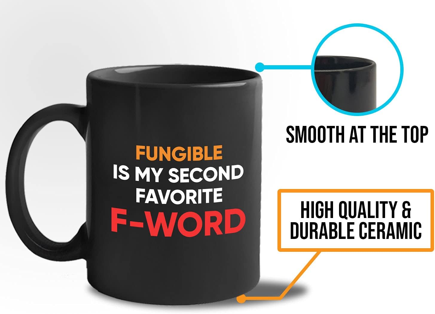 Stock Trader Coffee Mug - Fungible is My Favorite - Market Traders Trading Brokers Financial Adviser Office Investor 11oz Black - Image 6