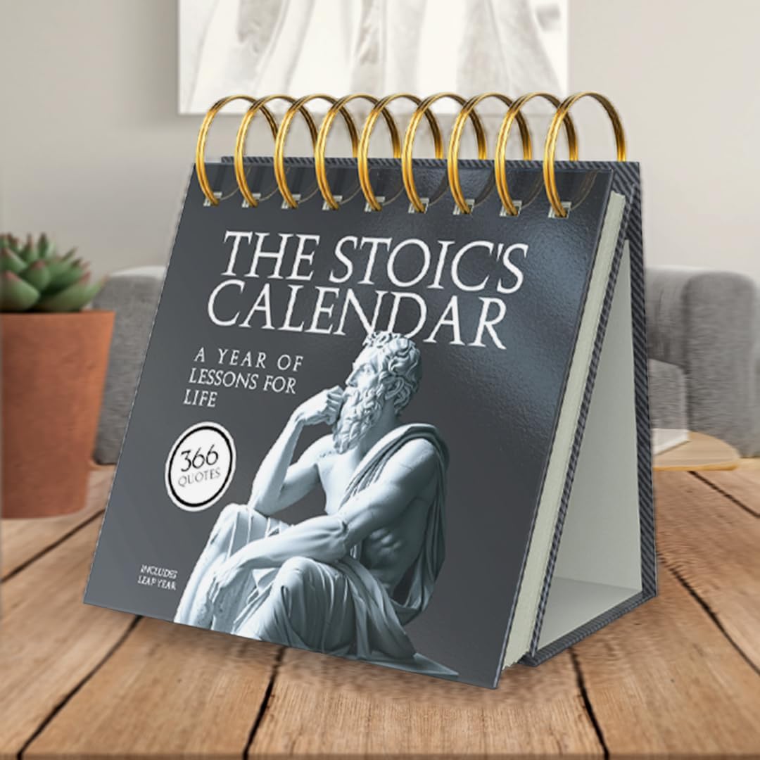 Daily Stoic Calendar – 365 Day Flip Perpeptual Calendar with Ancient Wisdom and Philosophy Quotes UK Dates Gift Box & Stand Use Year After Year - Image 6