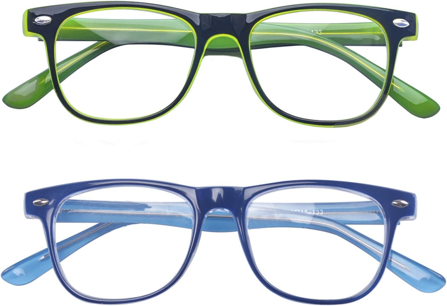 Outray 2 Pack Boys Girls Blue Light Blocking Glasses Square Eyeglasses Frame Computer Game Glasses for Kids/Teens 3-10 - Image 2